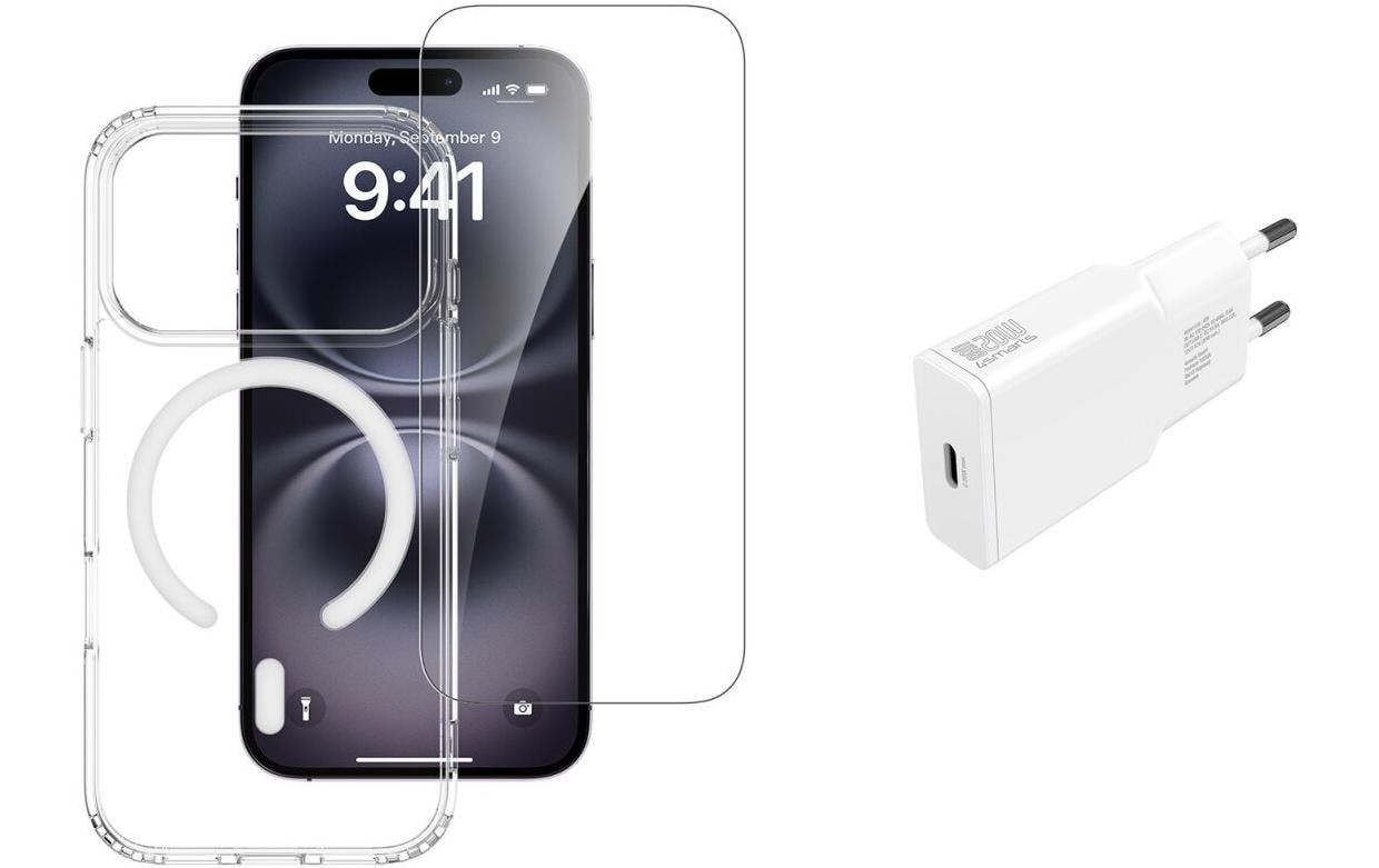 4SMARTS 3in1 Set, Glas, Cover, Charger