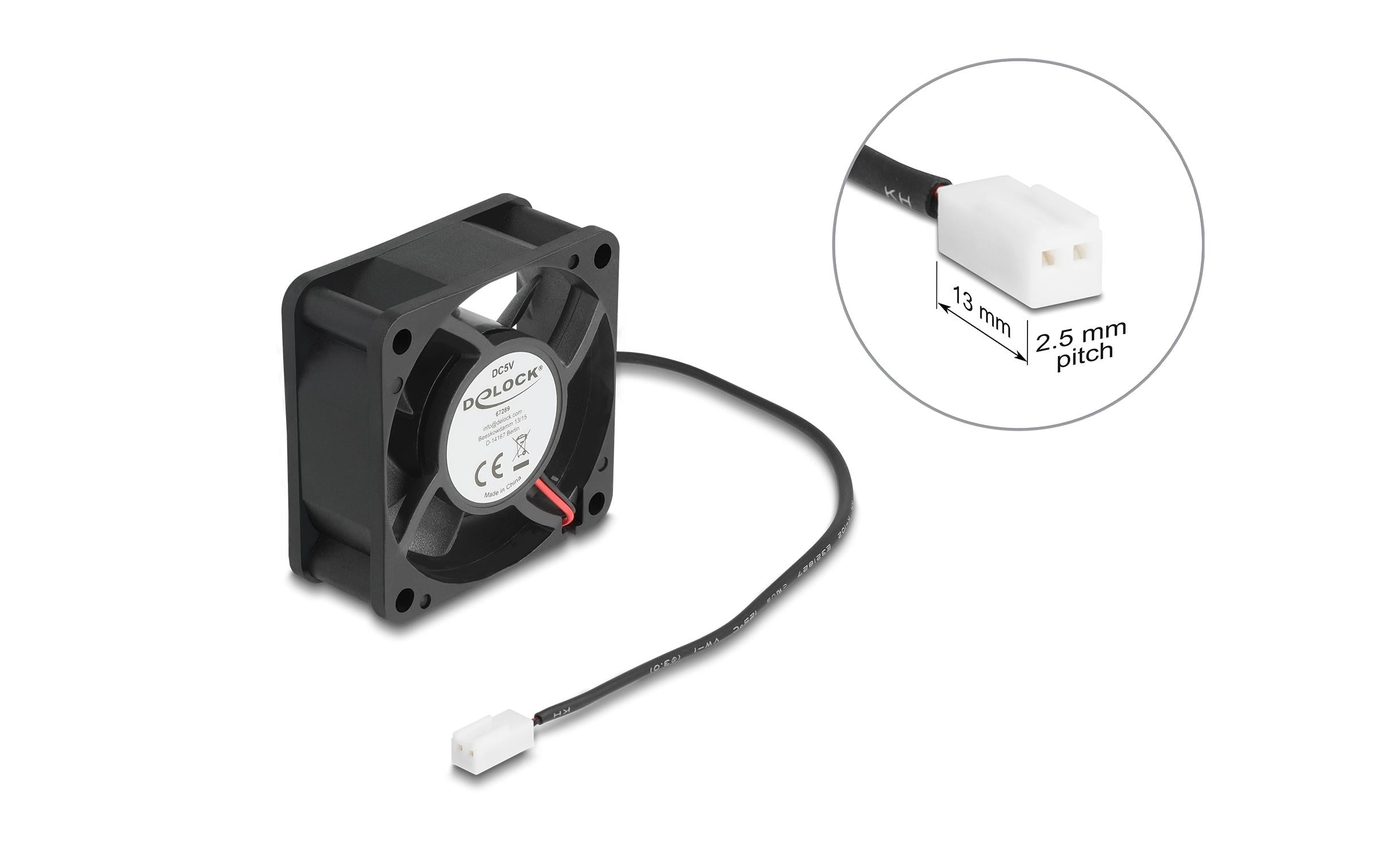 Delock Gehäuselüfter 60x60x25mm, 5V