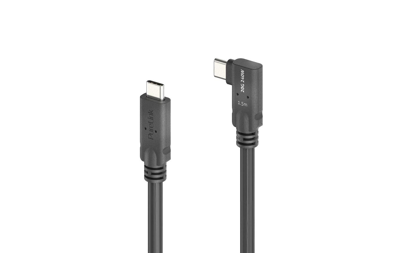 MicroX4 USB4 Kabel Typ C-C, 1.5m, 90°, L/R