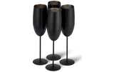 Oak&Steel Sektgläser Schwarz matt, 4er Set