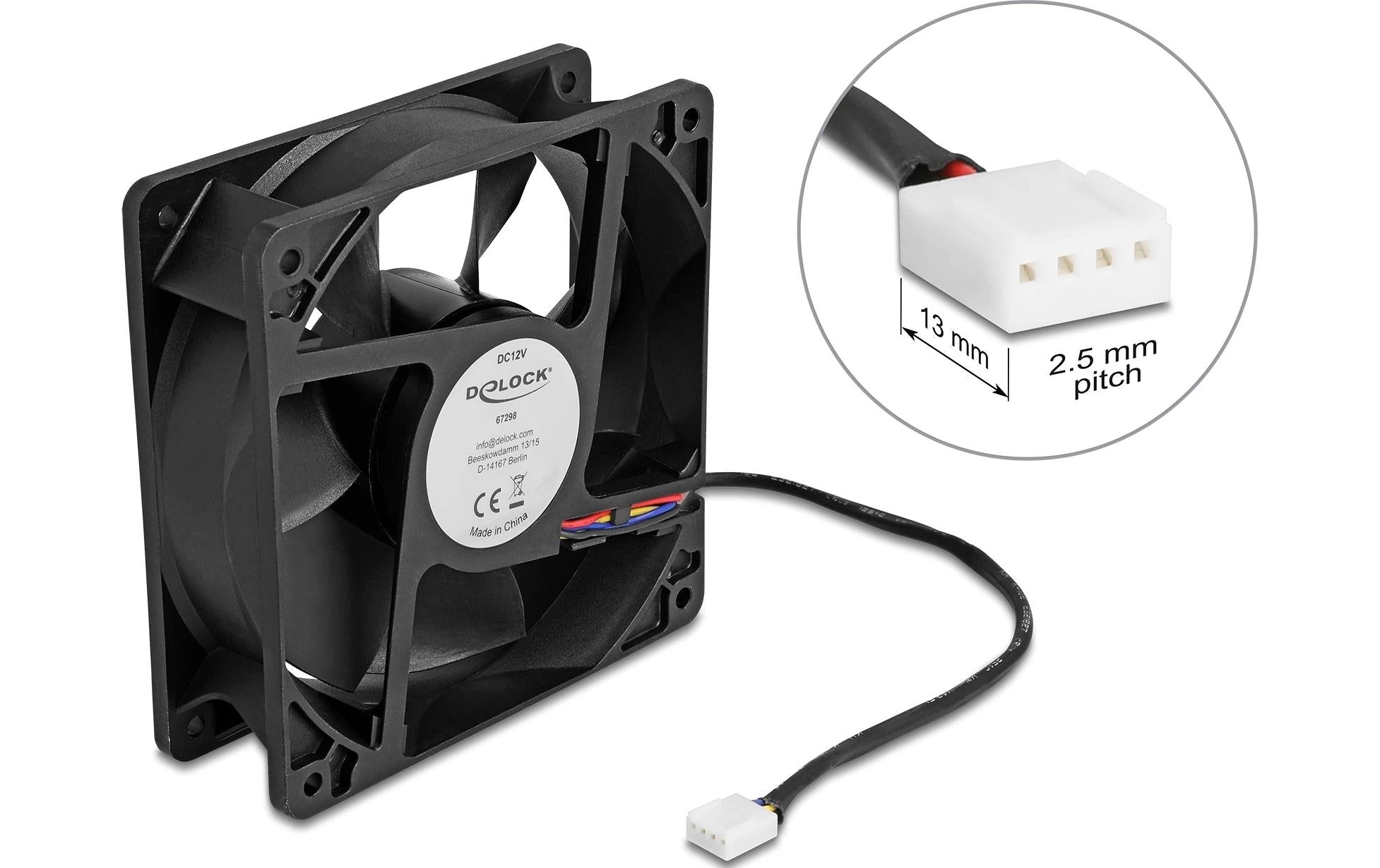 Delock Gehäuselüfter 120xx120x38mm, 12V