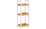 Songmics Regal auf Rollen, Weiss-Natur
