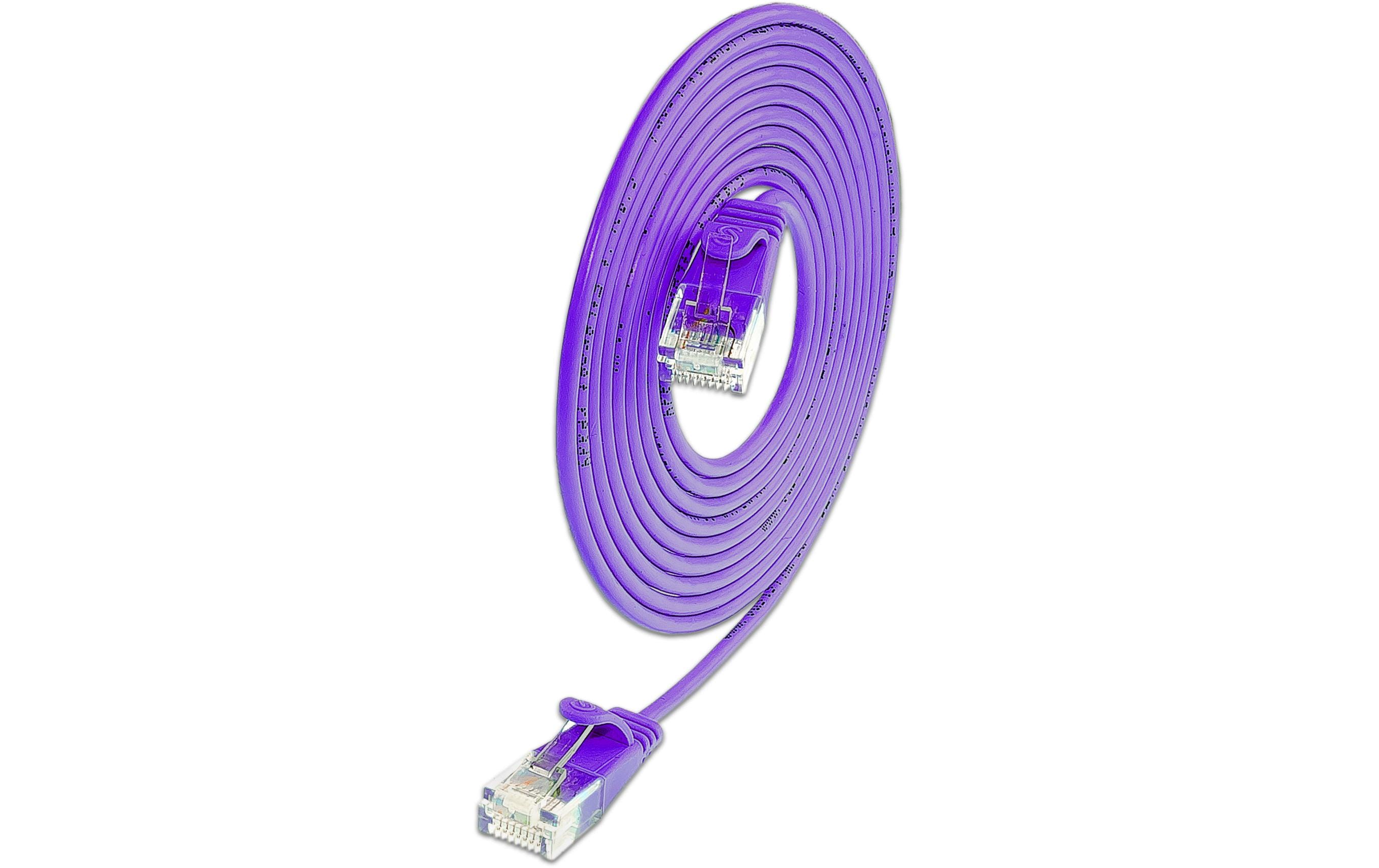 SLIM Patchkabel: U/UTP, 1m, violett