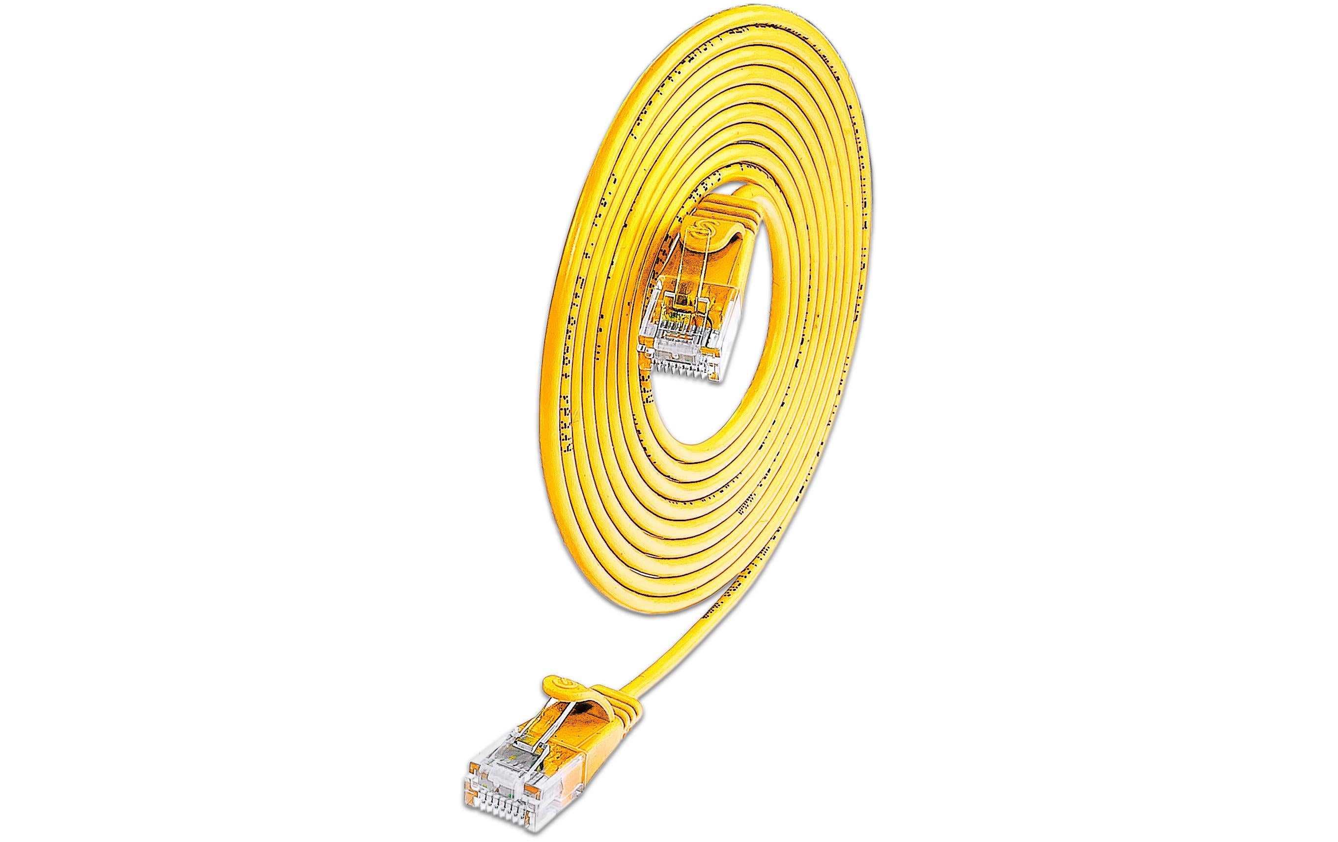 SLIM Patchkabel: U/UTP, 1m, gelb