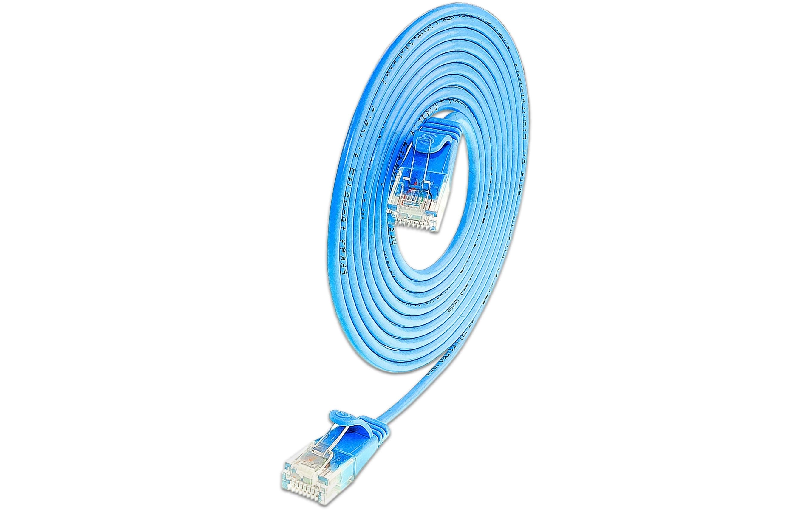 SLIM Patchkabel: U/UTP, 5m, blau