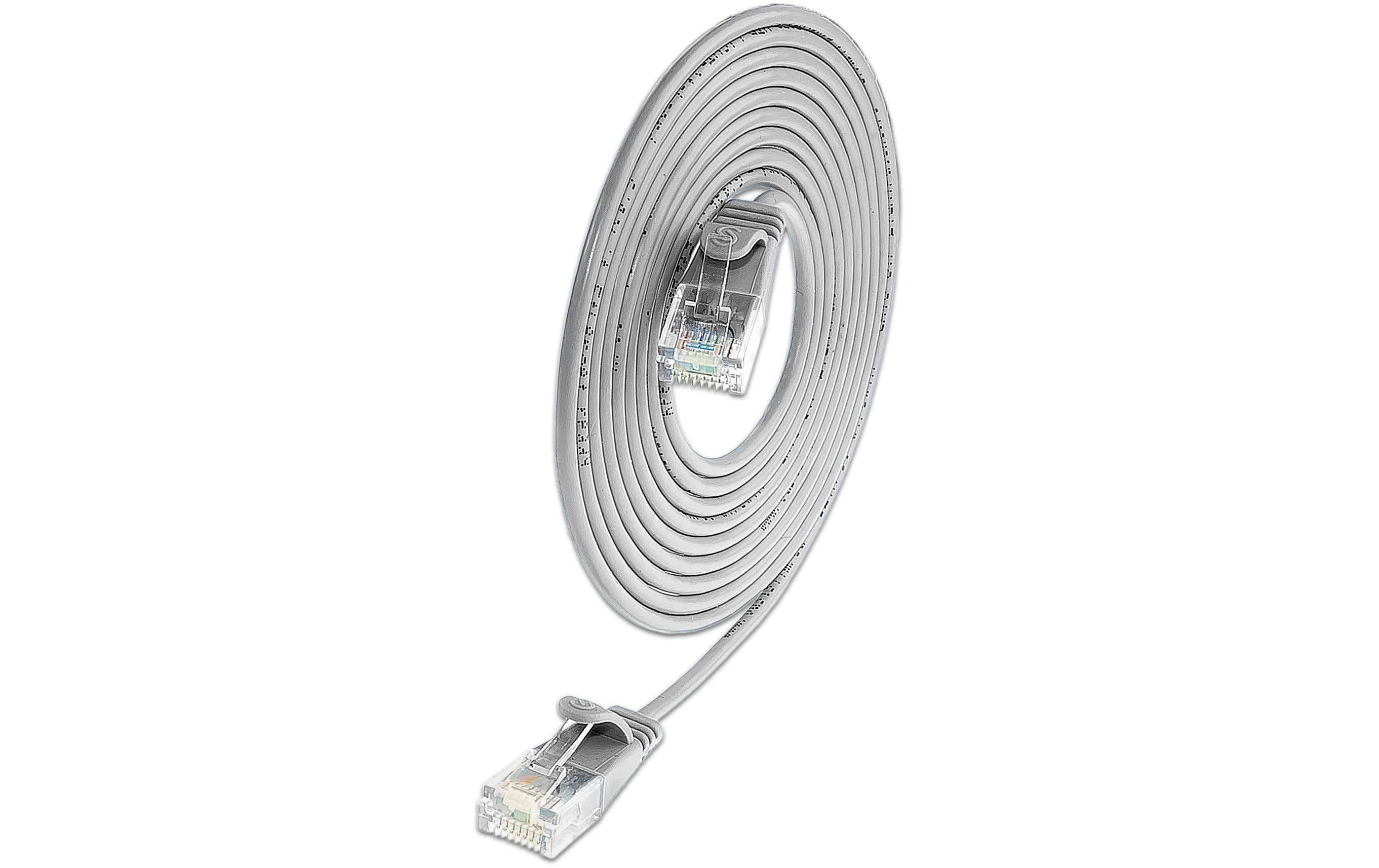 SLIM Patchkabel: U/UTP, 1m, grau