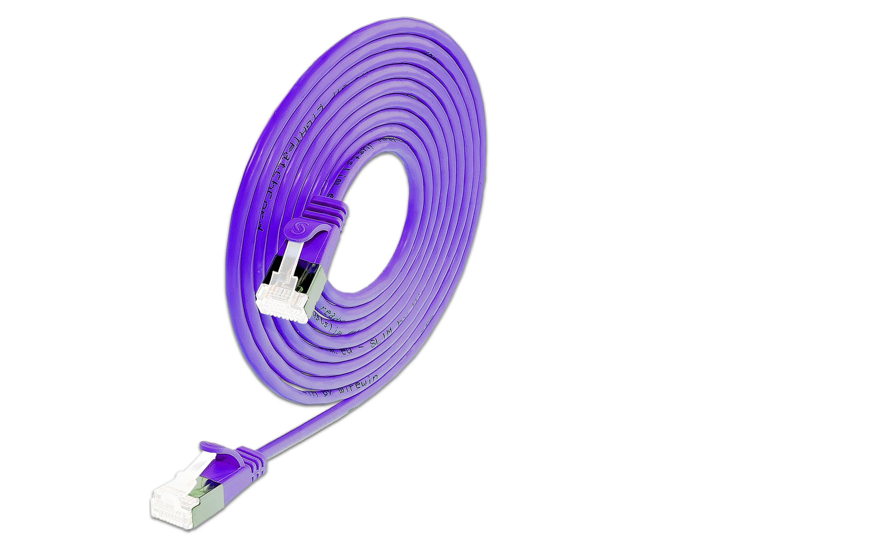 SLIM Slimpatchkabel 1.5m, Violet, Cat.6A