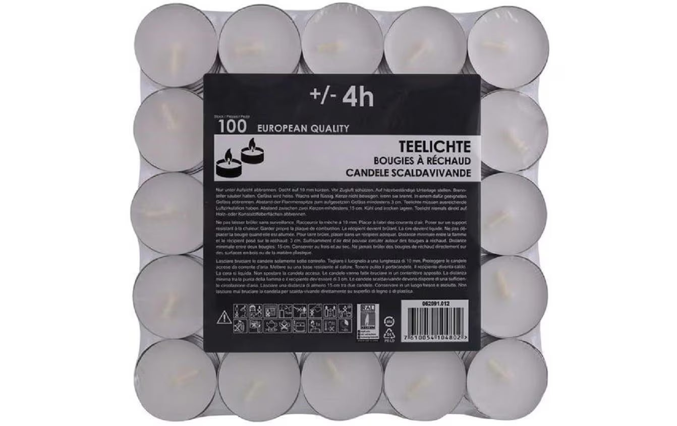 balthasar Teelichte Alu, 100 Stück