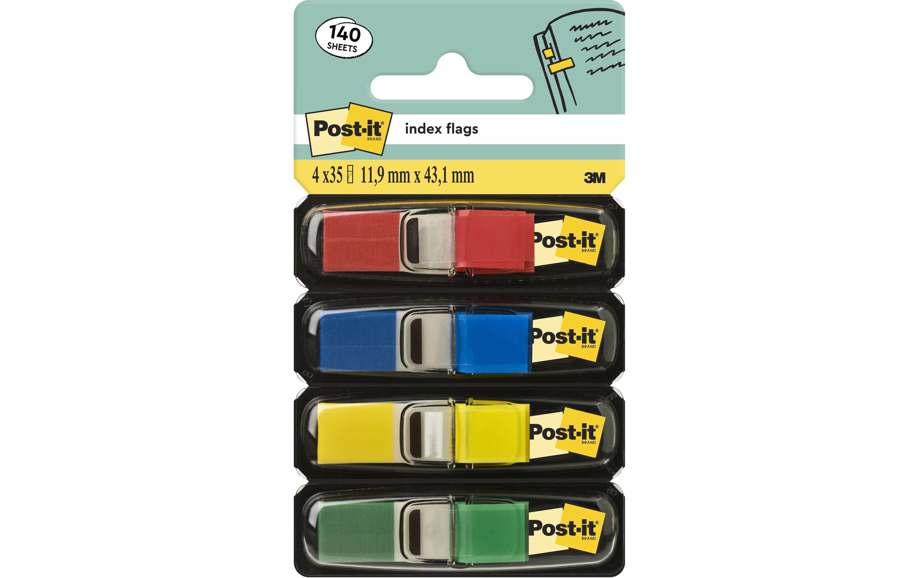 3M Post-it Index schmal, 4x35 Tabs