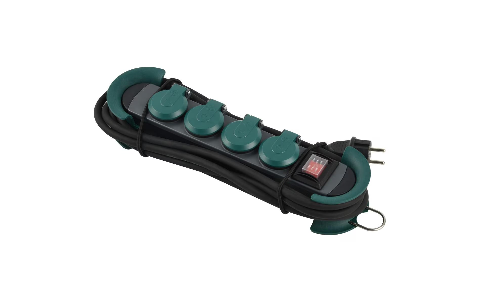 HOOK Outdoor 4xCEE7/3 grün 4m CEE7/7 IP44