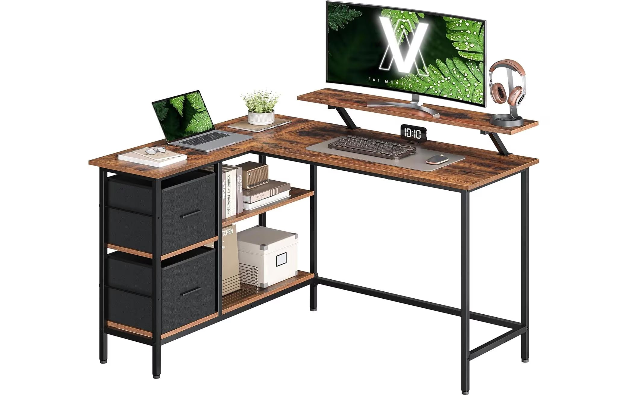 Vasagle Bürotisch braun-schwarz