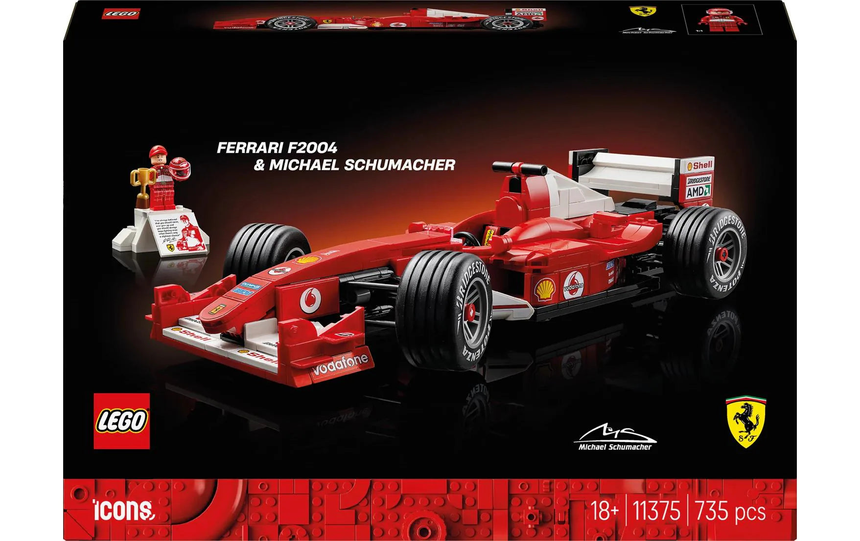 Icons Ferrari F2004 und Michael Schumacher