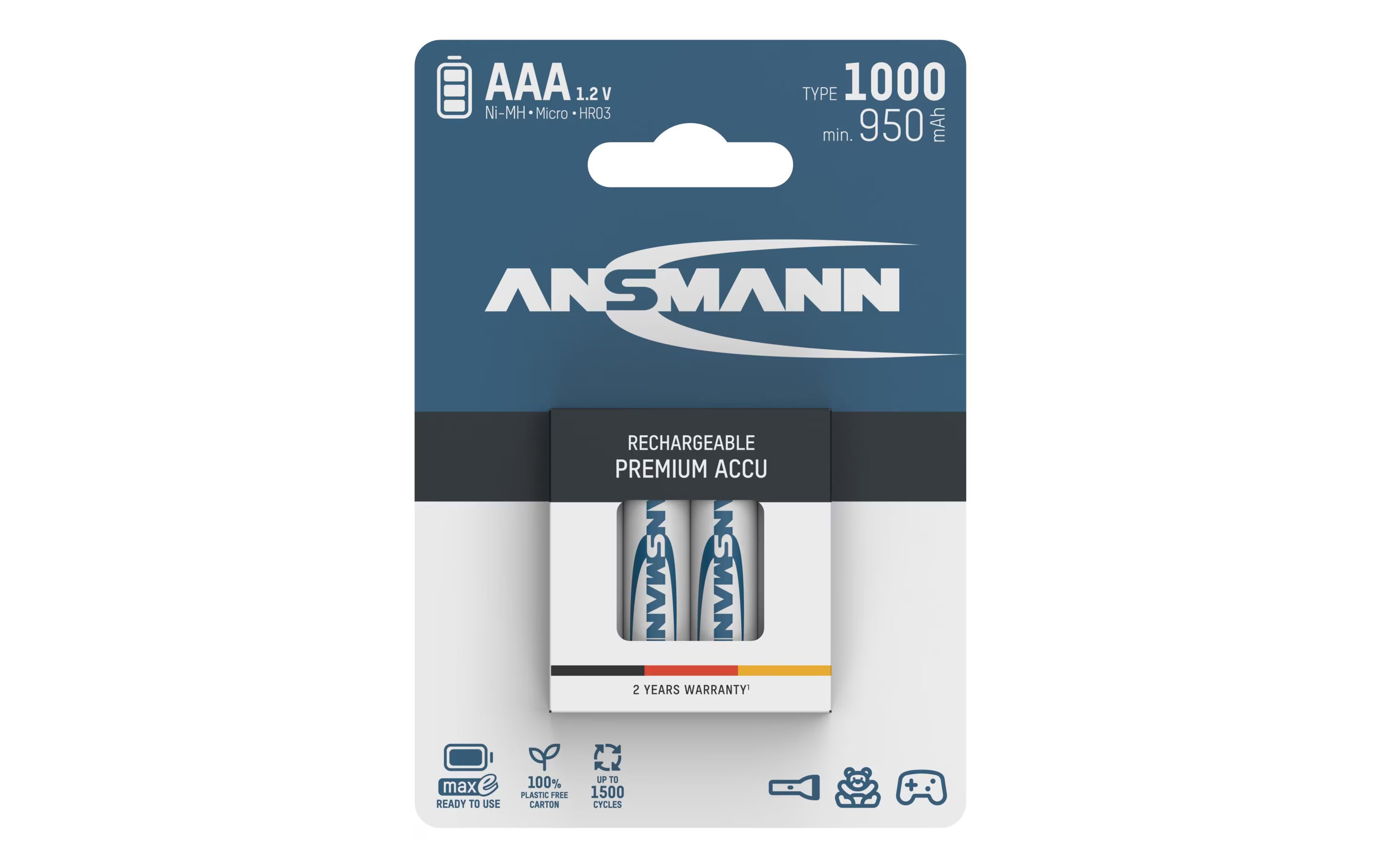 Ansmann Akku AAA NiMH Typ 1000 4er