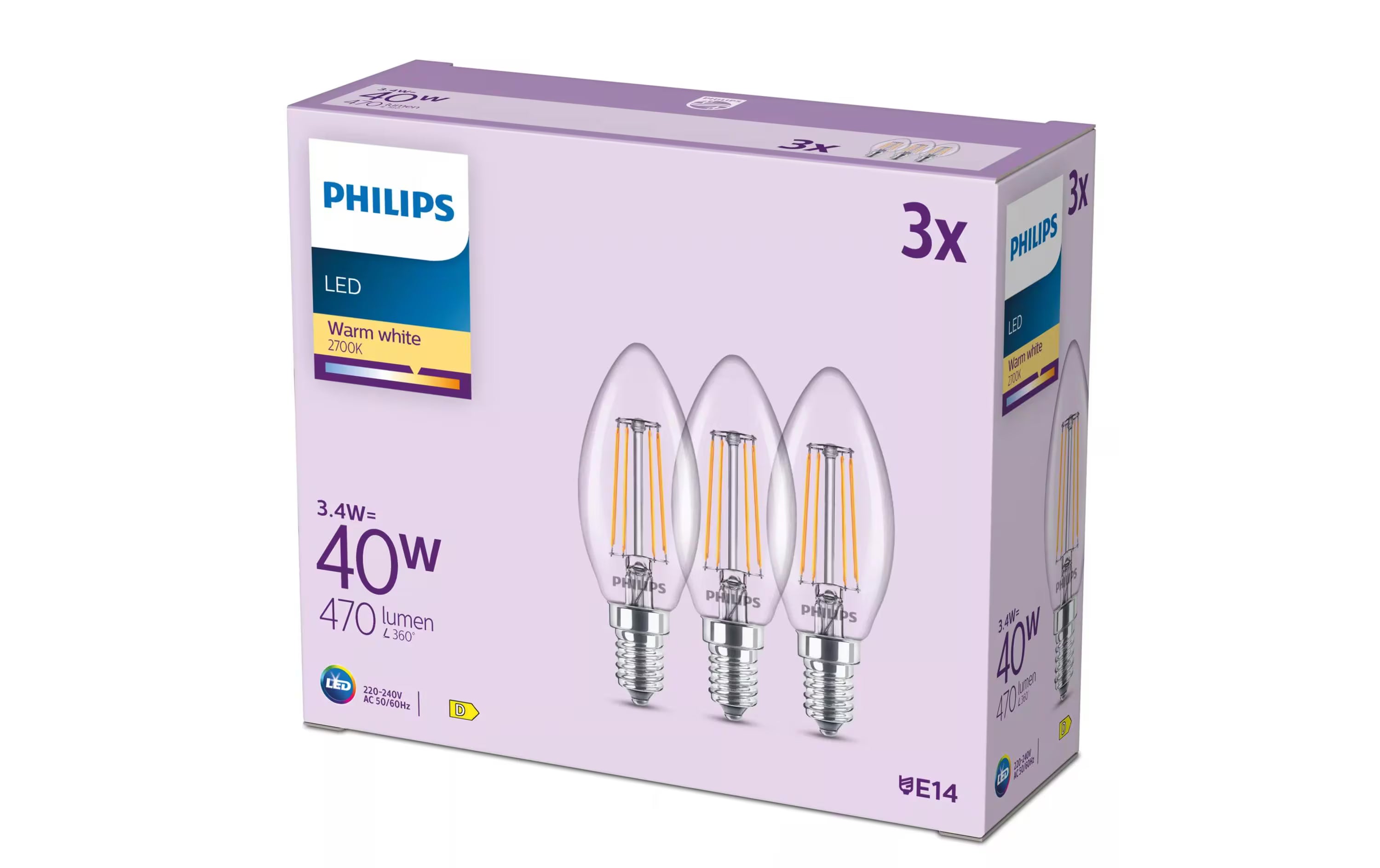 Philips LED classic 3-er Pack