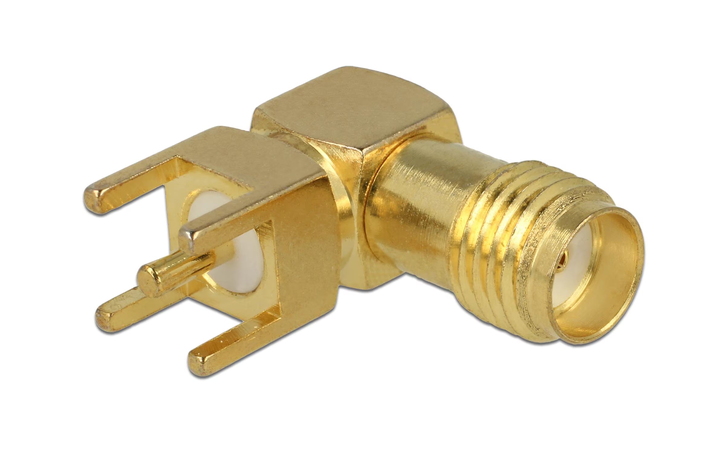 Delock SMA Buchse 90° PCB Gewindelänge 5 mm