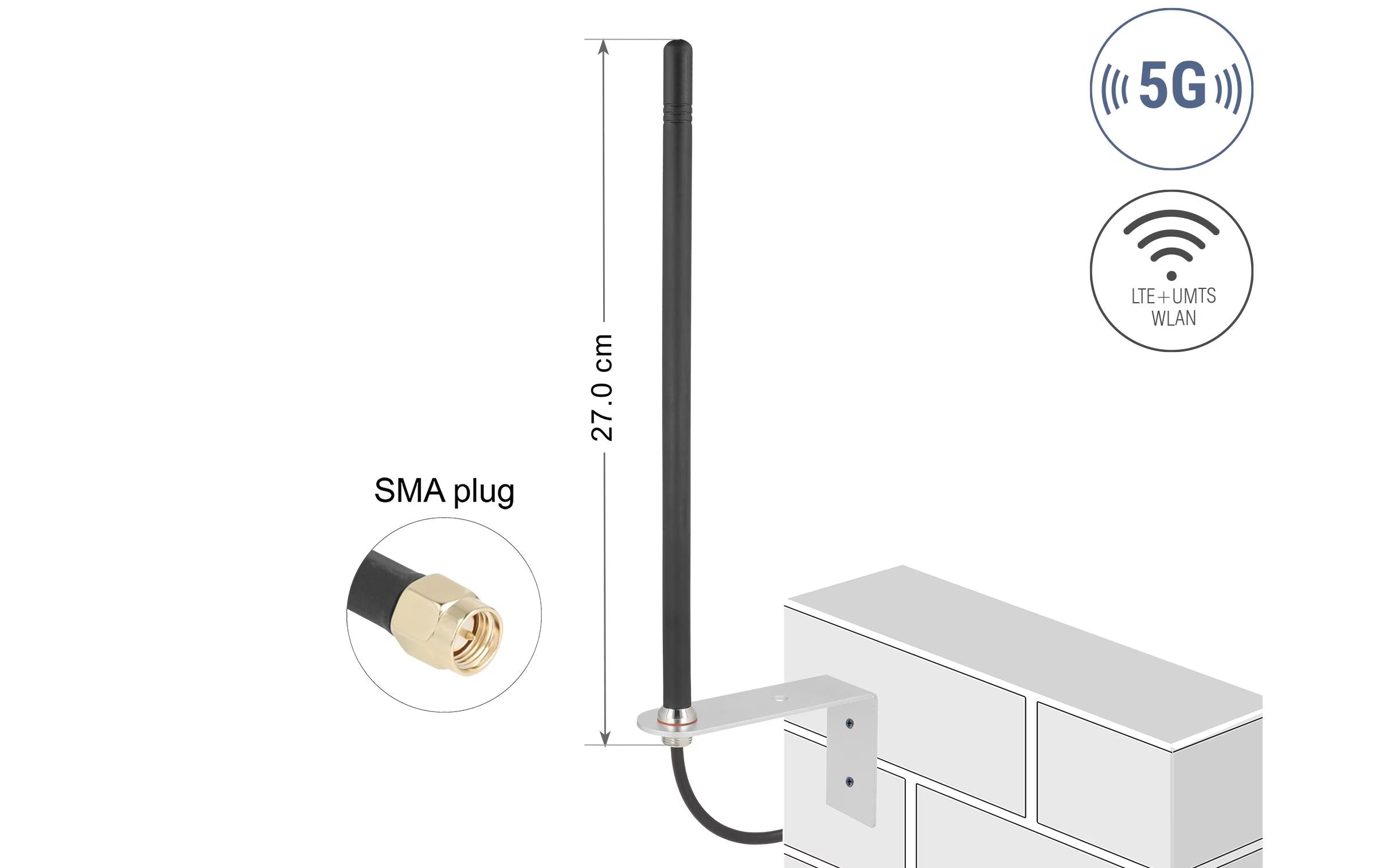 Delock 5G LTE Antenne SMA Stecker