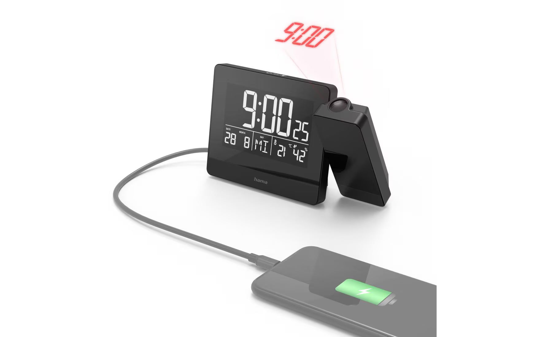 Hama Projektionswecker Plus Charge,