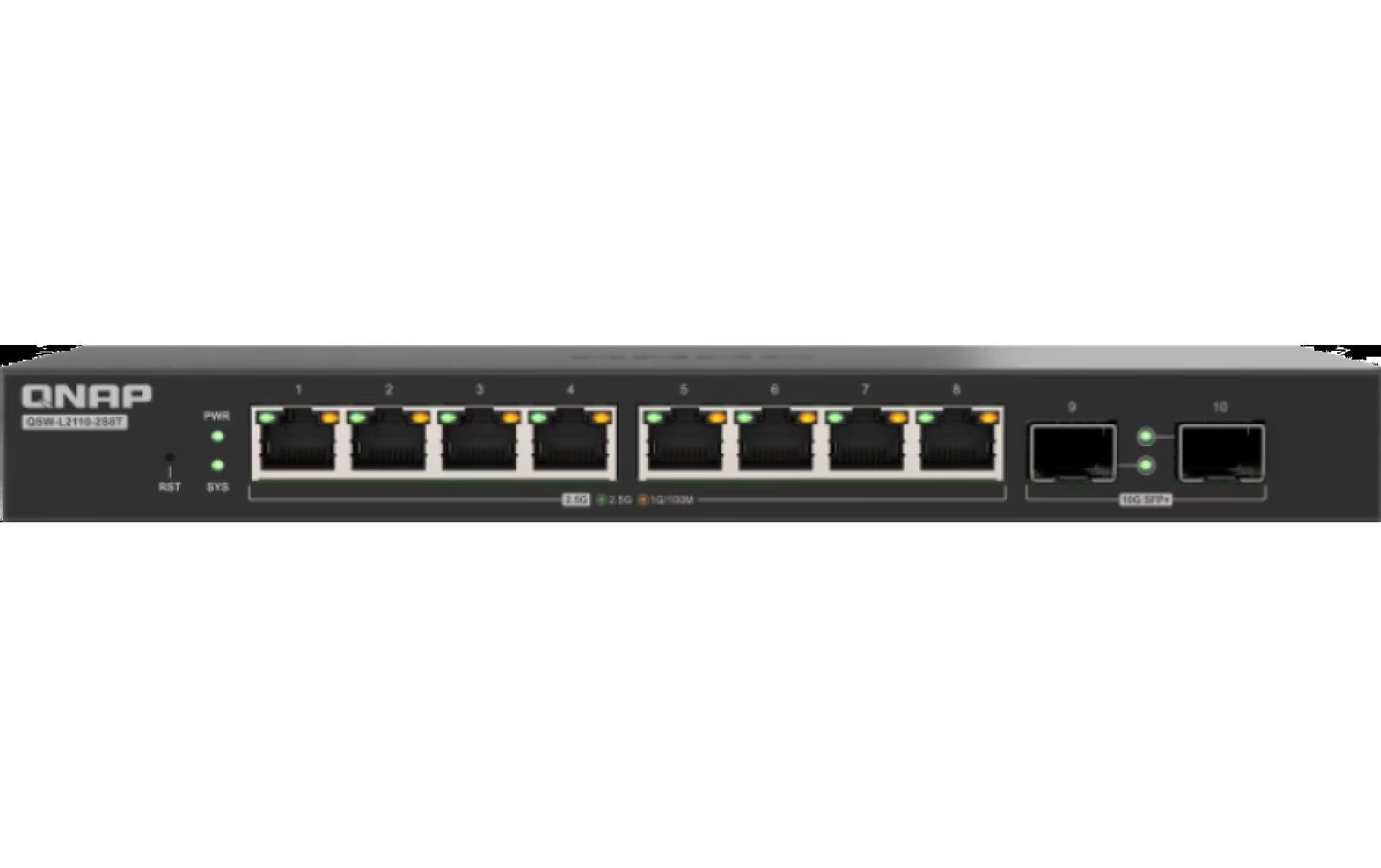QNAP QSW-L2110-10T, 2+8-Port 10/2.5GbE Sw.