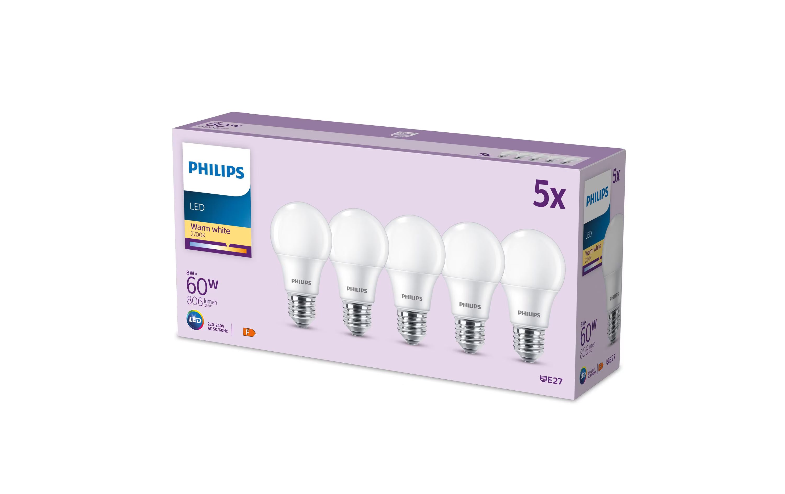 Philips LED 60W A60 E27 WW FR