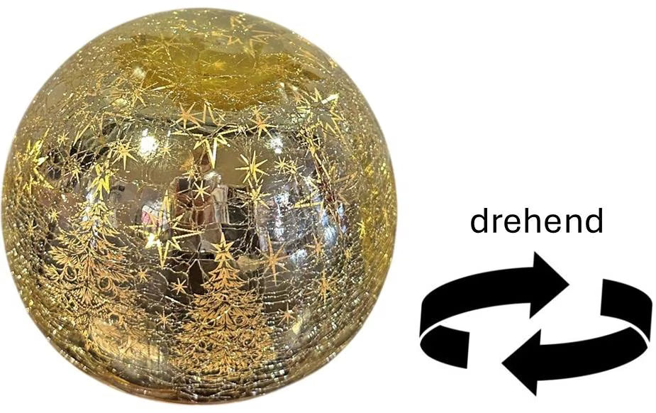 Dameco LED Glas Crackle Kugel