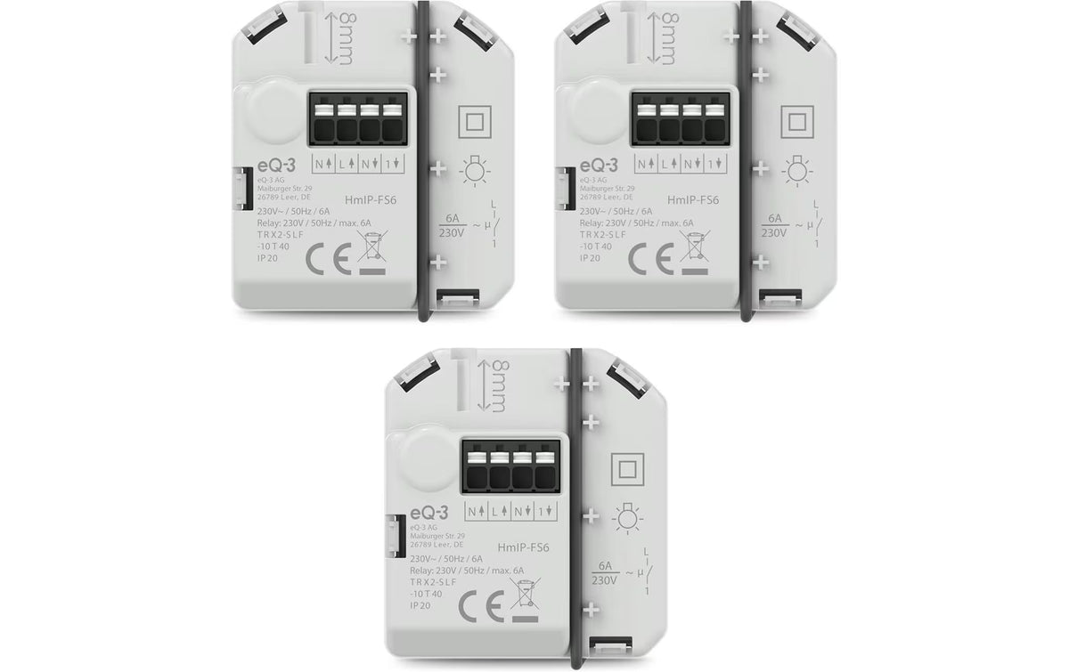 3x Homematic IP Schaltaktor (6 A) Kit