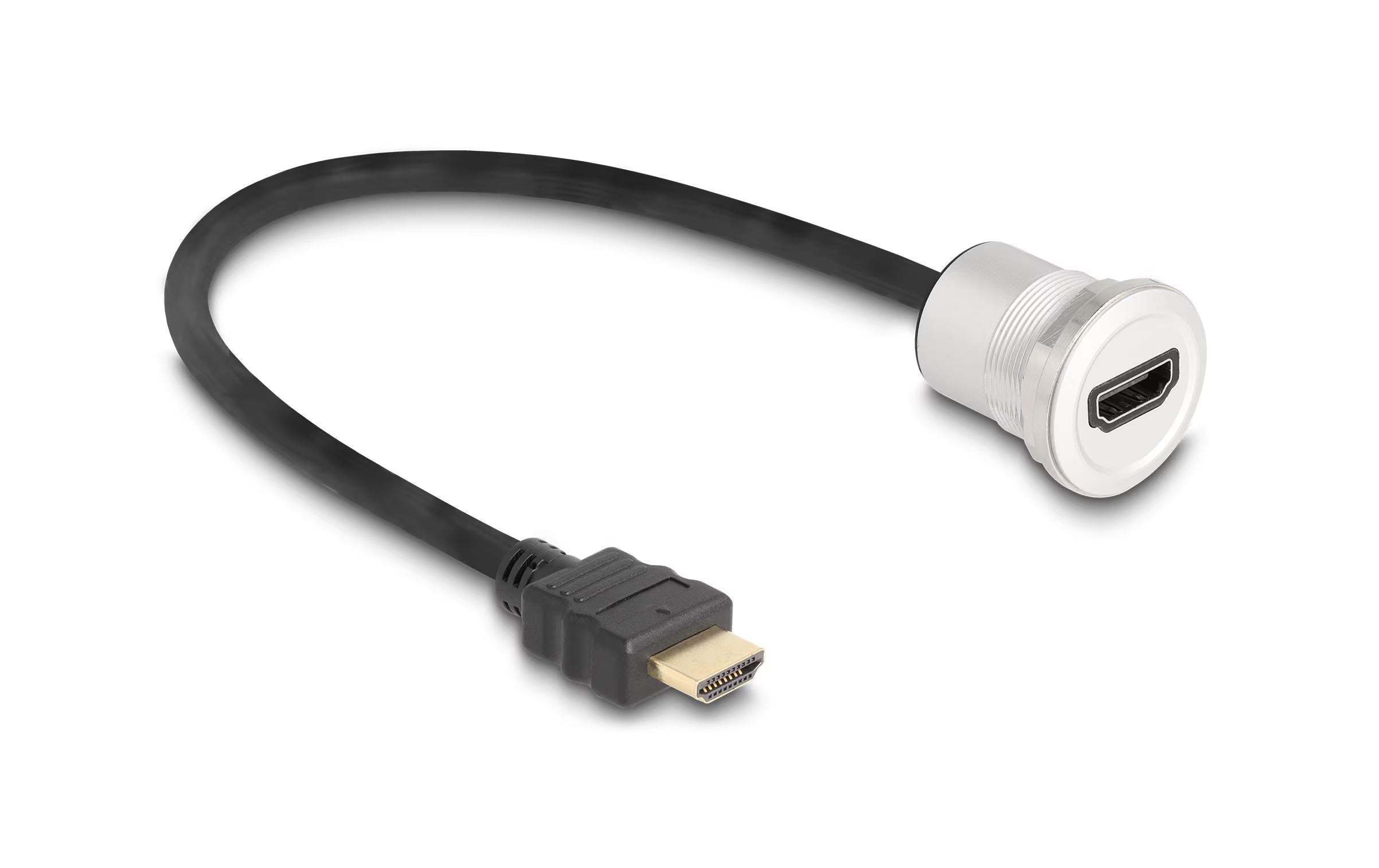 Delock HDMI Einbaubuchse mit Kabelpeitsche