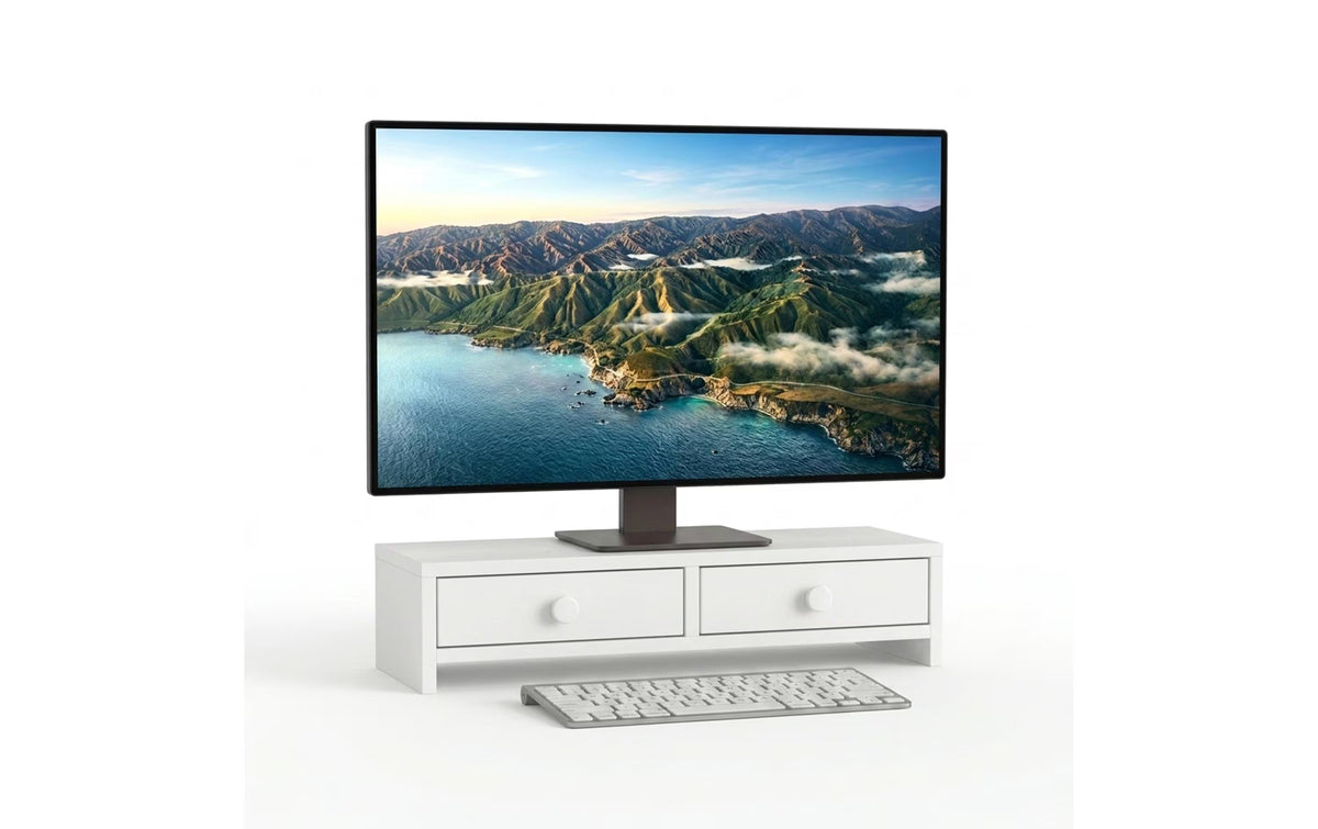 Relaxdays Monitorständer mit 2 Schubladen