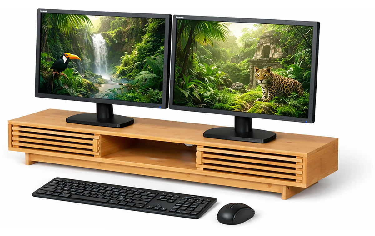 Relaxdays Monitorständer mit 3 Fächern