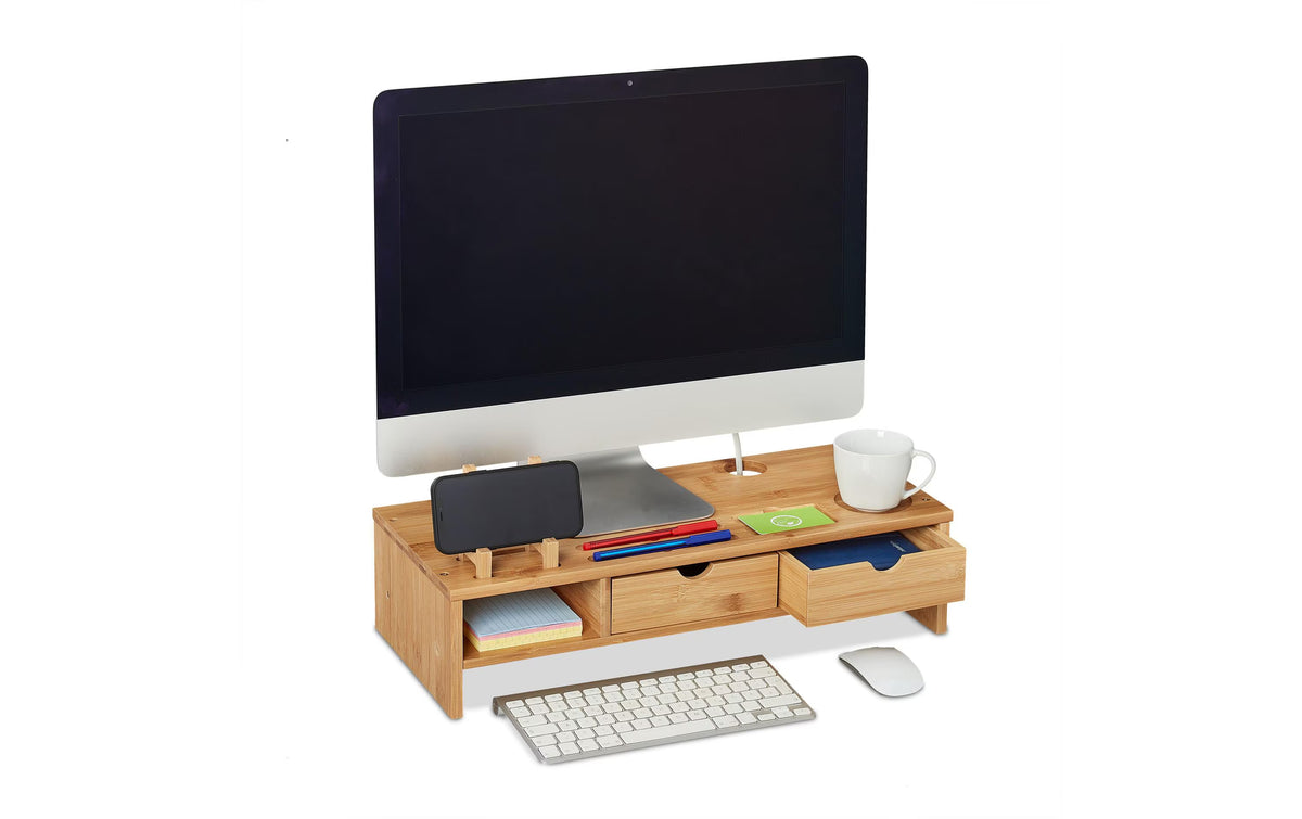 Relaxdays Monitorständer mit Fächern