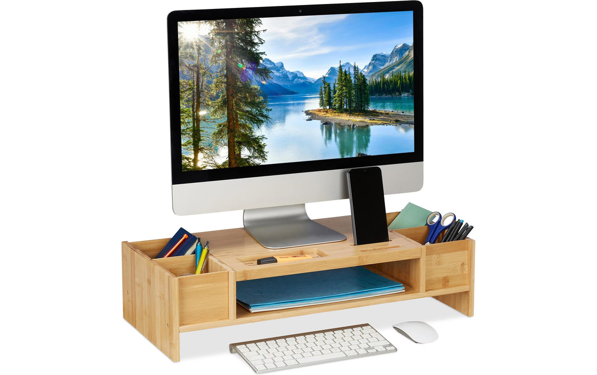 Relaxdays Monitorständer mit Fächern