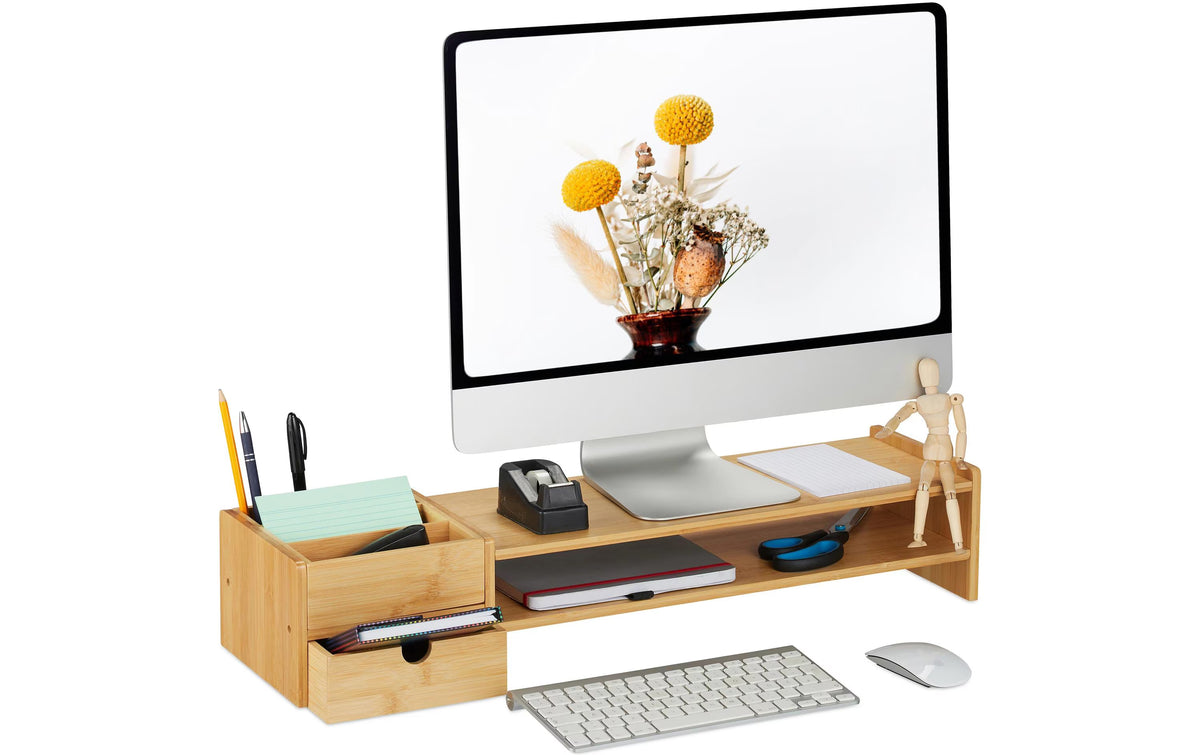 Relaxdays Monitorständer mit Fächern