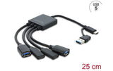 Delock USB Hub, 4 Port, 5 Gbps, 1xC,2xA,2xC