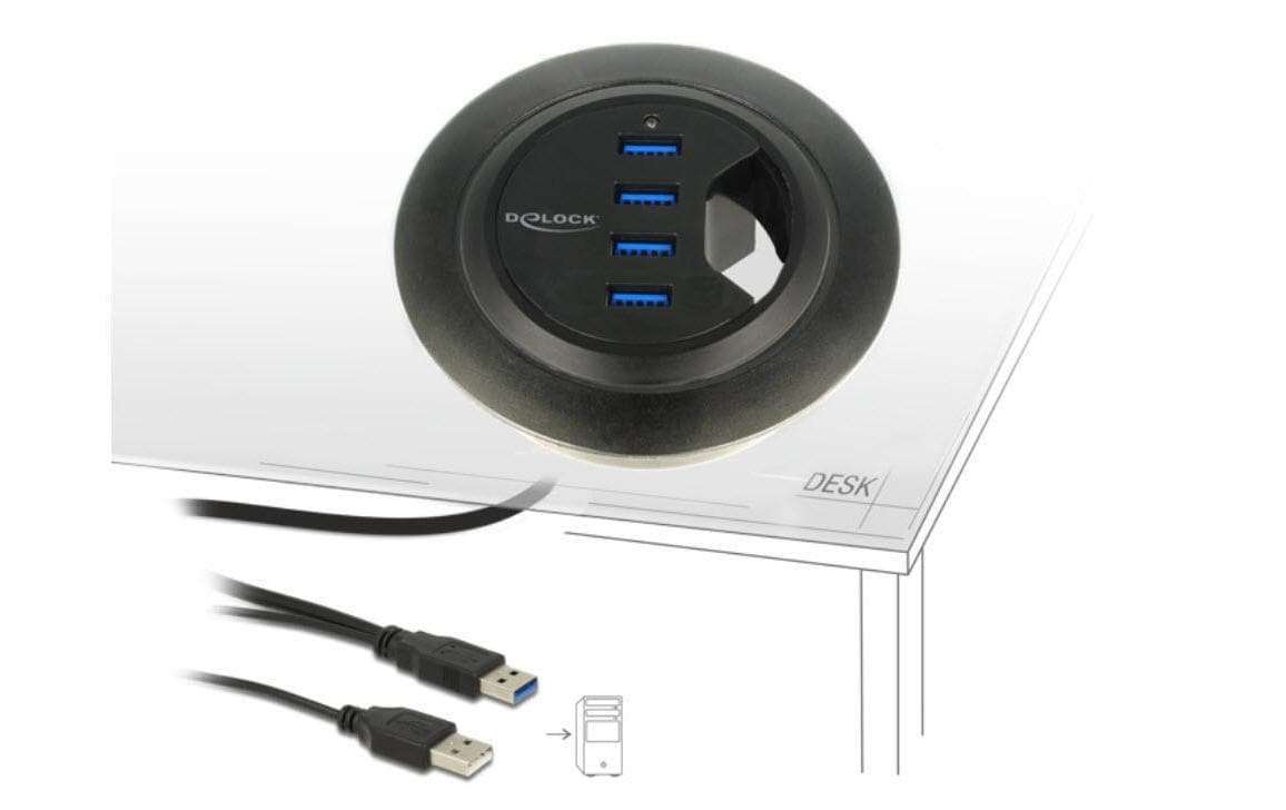 Delock Tisch-Hub 4 Port USB 3.0