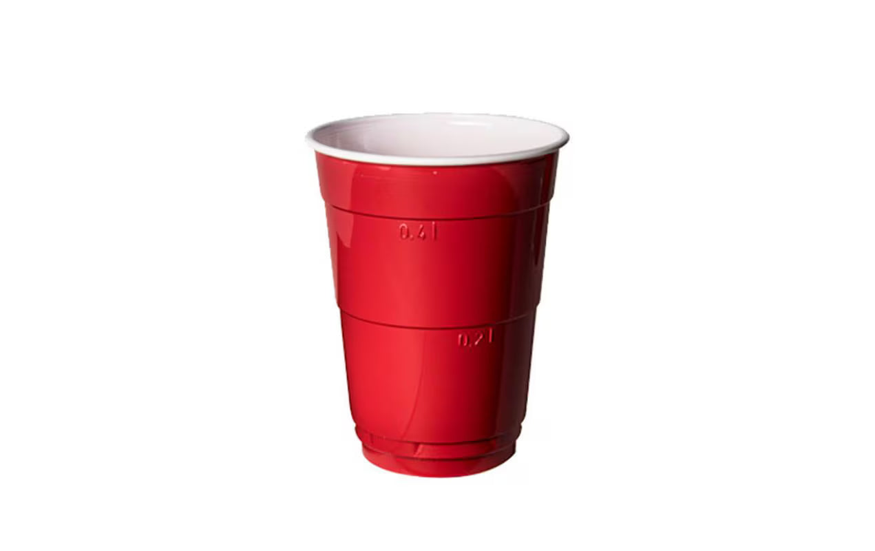 Papstar Bierbecher 0.4 Liter rot/weiss