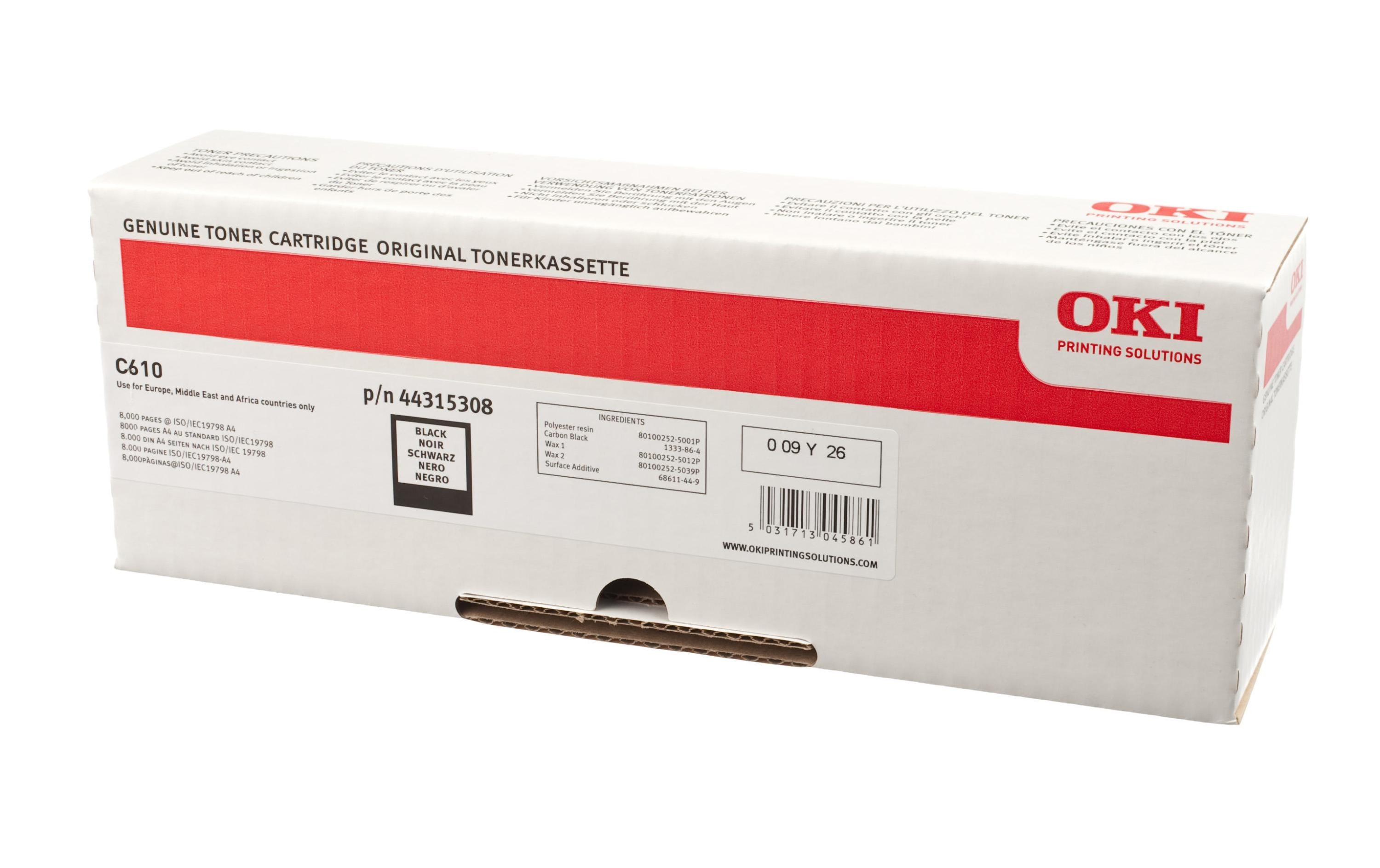 OKI Toner 44315308, zu OKI C610 Serie,black
