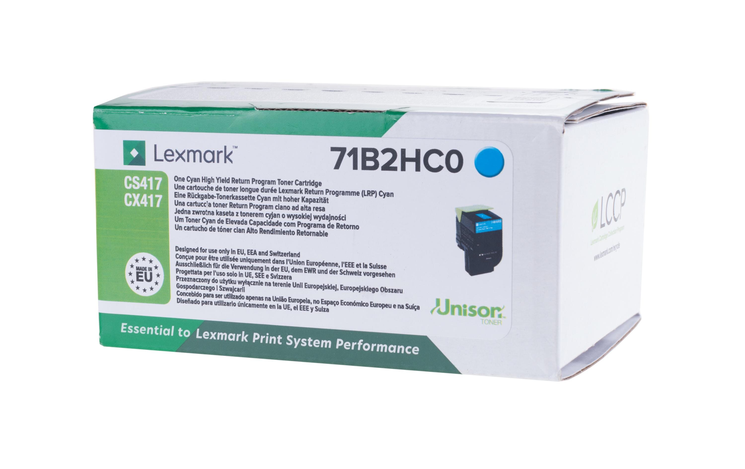 Toner Lexmark 71B2HC0 cyan, 3'500 Seiten