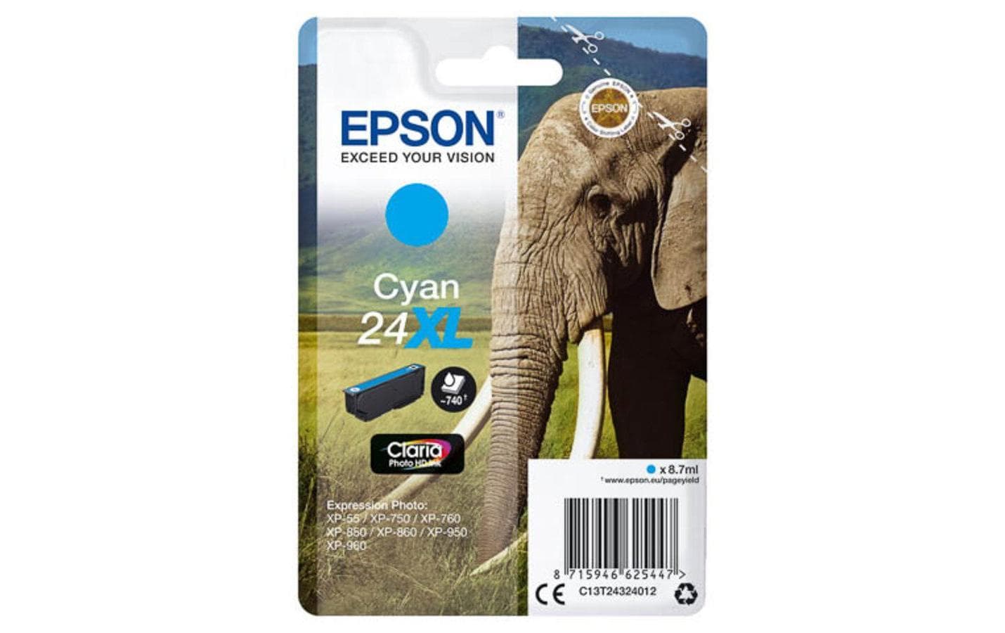 Tinte Epson C13T24324012, Nr. 24XL, cyan