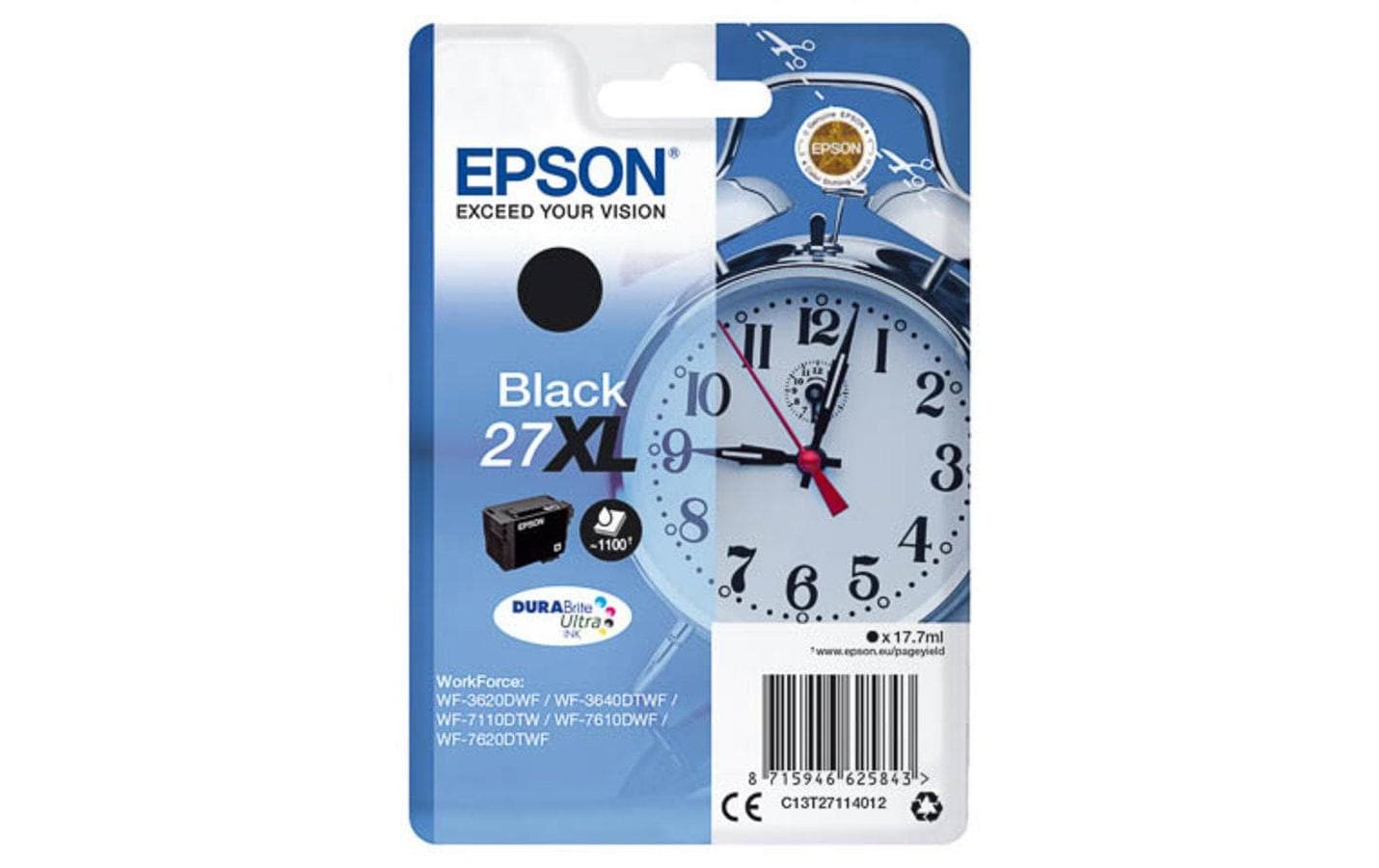 Tinte Epson C13T27114012 Nr. 27XL, schwarz
