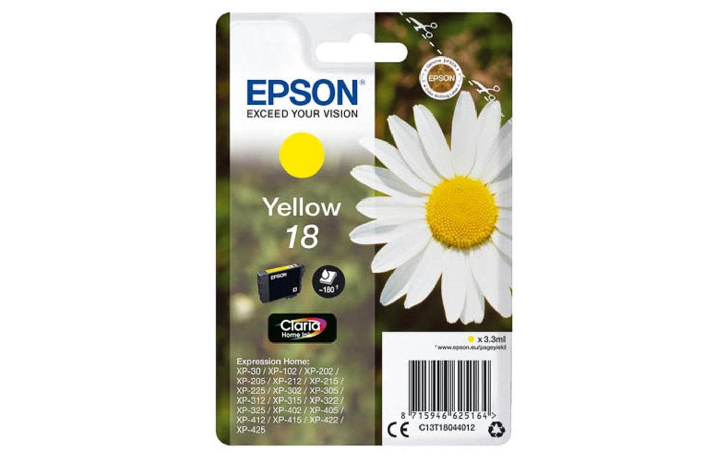 Tinte Epson C13T18044012, yellow, 180 S