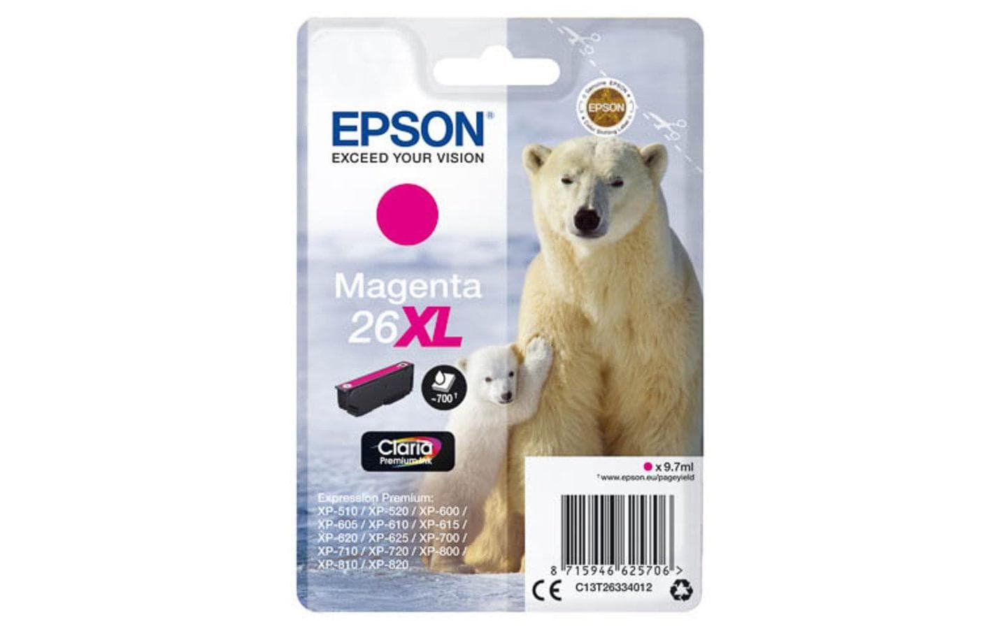 Tinte Epson C13T26334012 XL, magenta, 9.7ml
