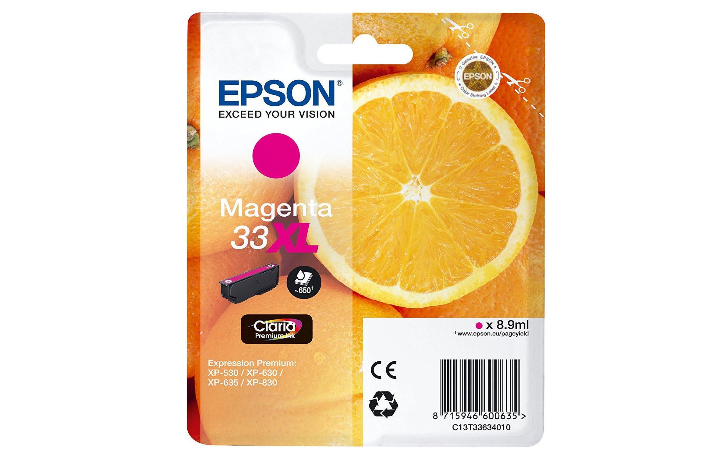Tinte Epson C13T33634012, magenta, 650 S.