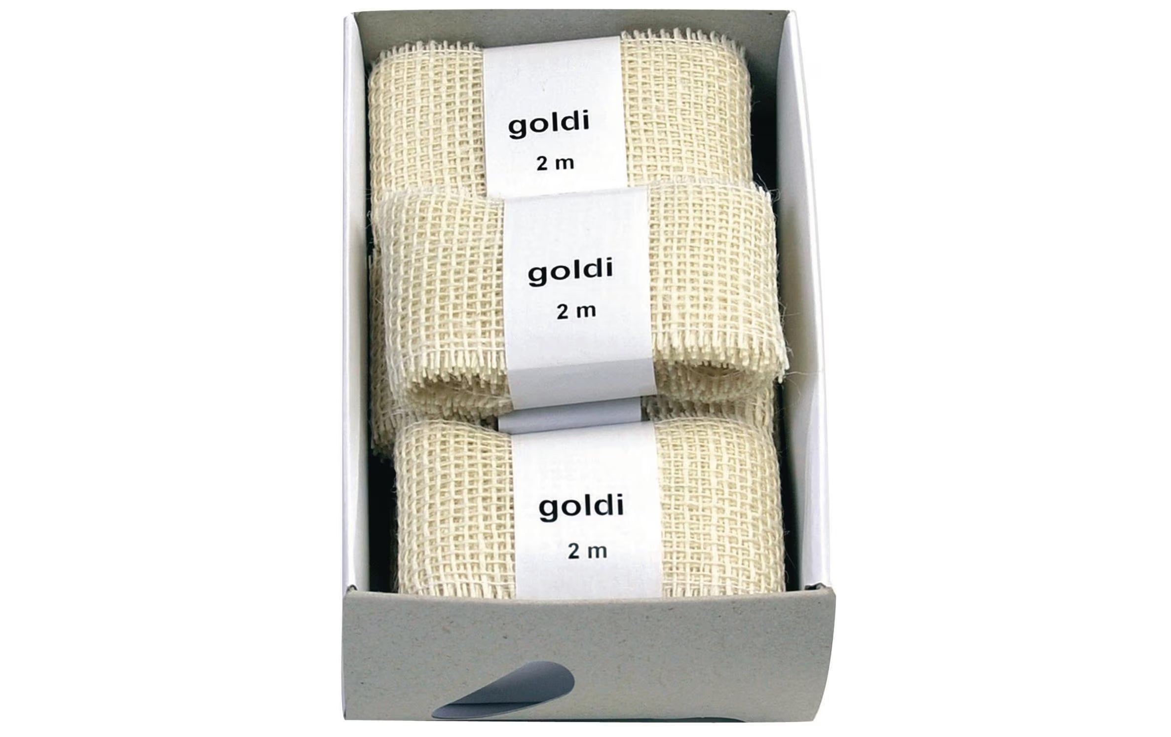 GOLDINA, Juteband 6 cm x 2 m, Weiss, 1 Stüc