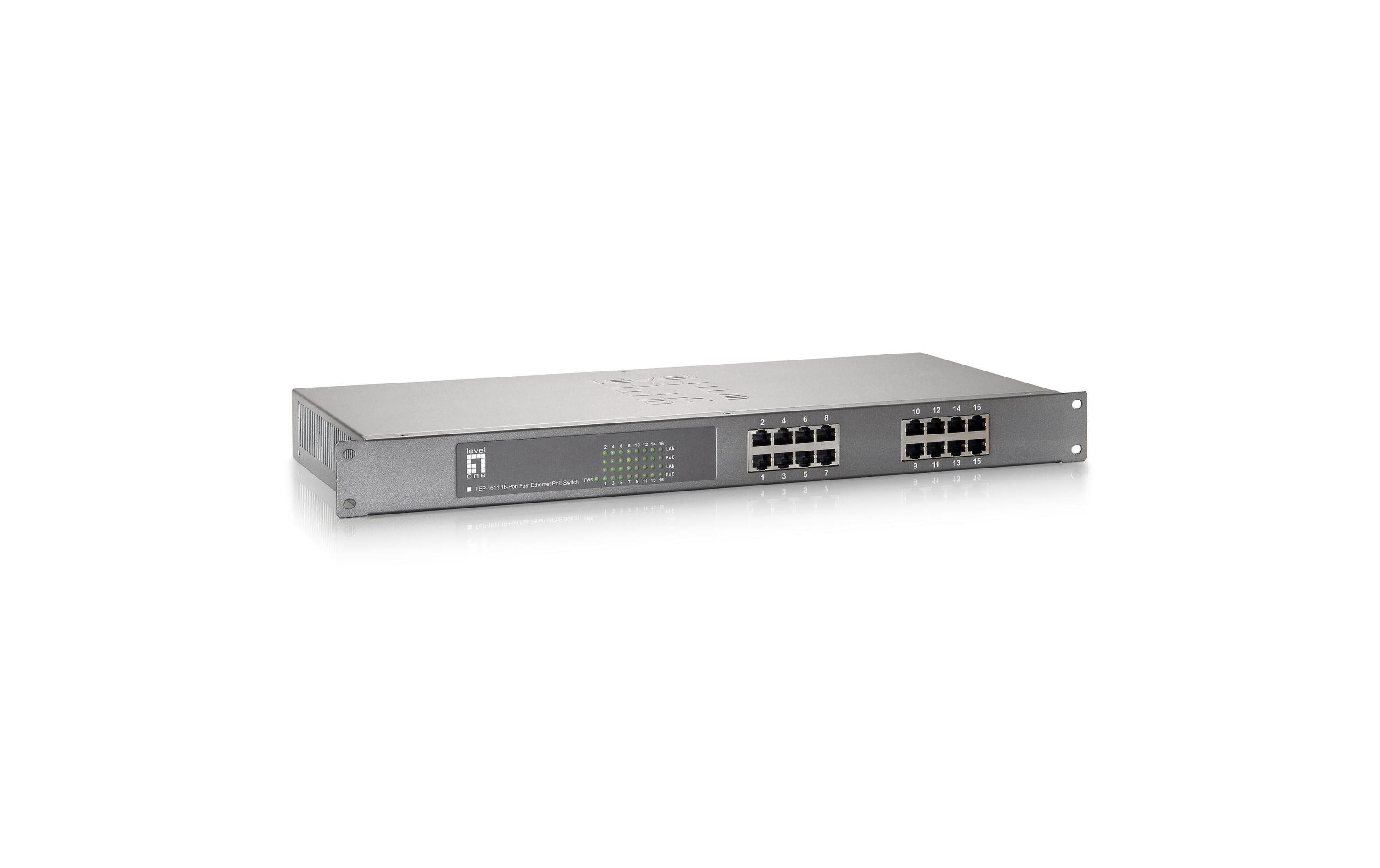 LevelOne FEP-1611: 16 Port Switch, PoE