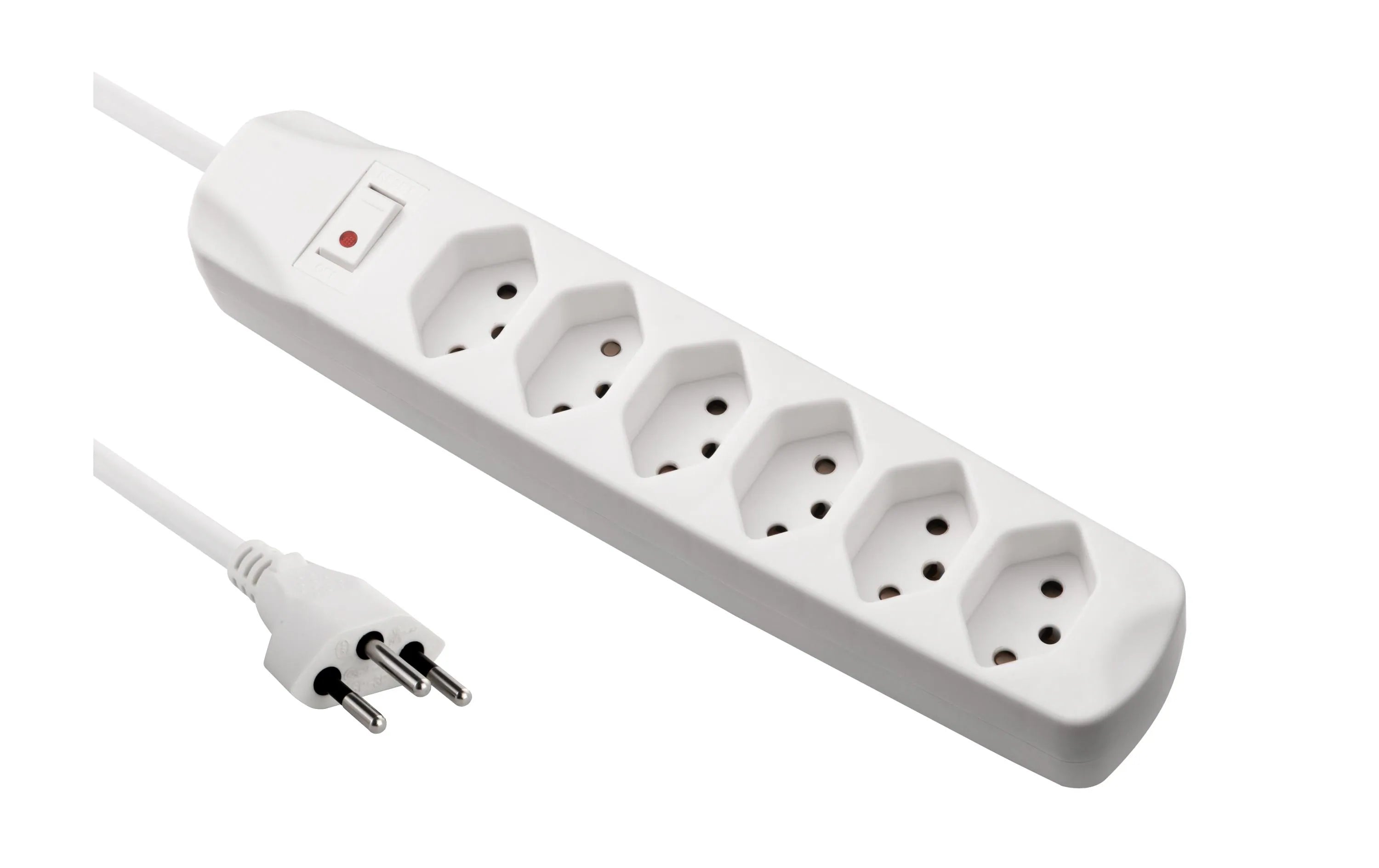 F.power Steckdosenleiste 6x T13 ws