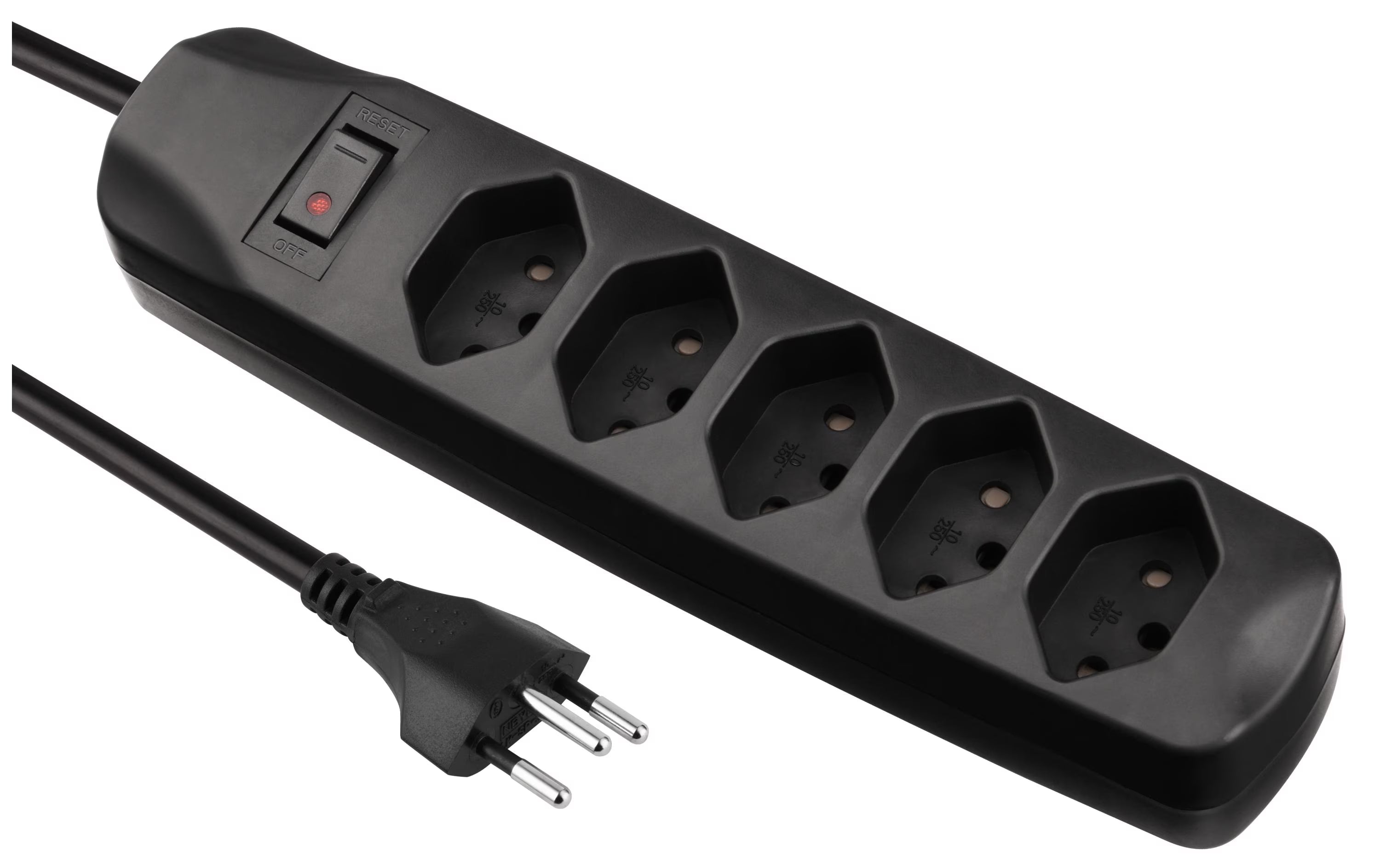 F.power Steckdosenleiste 5x T13 sw
