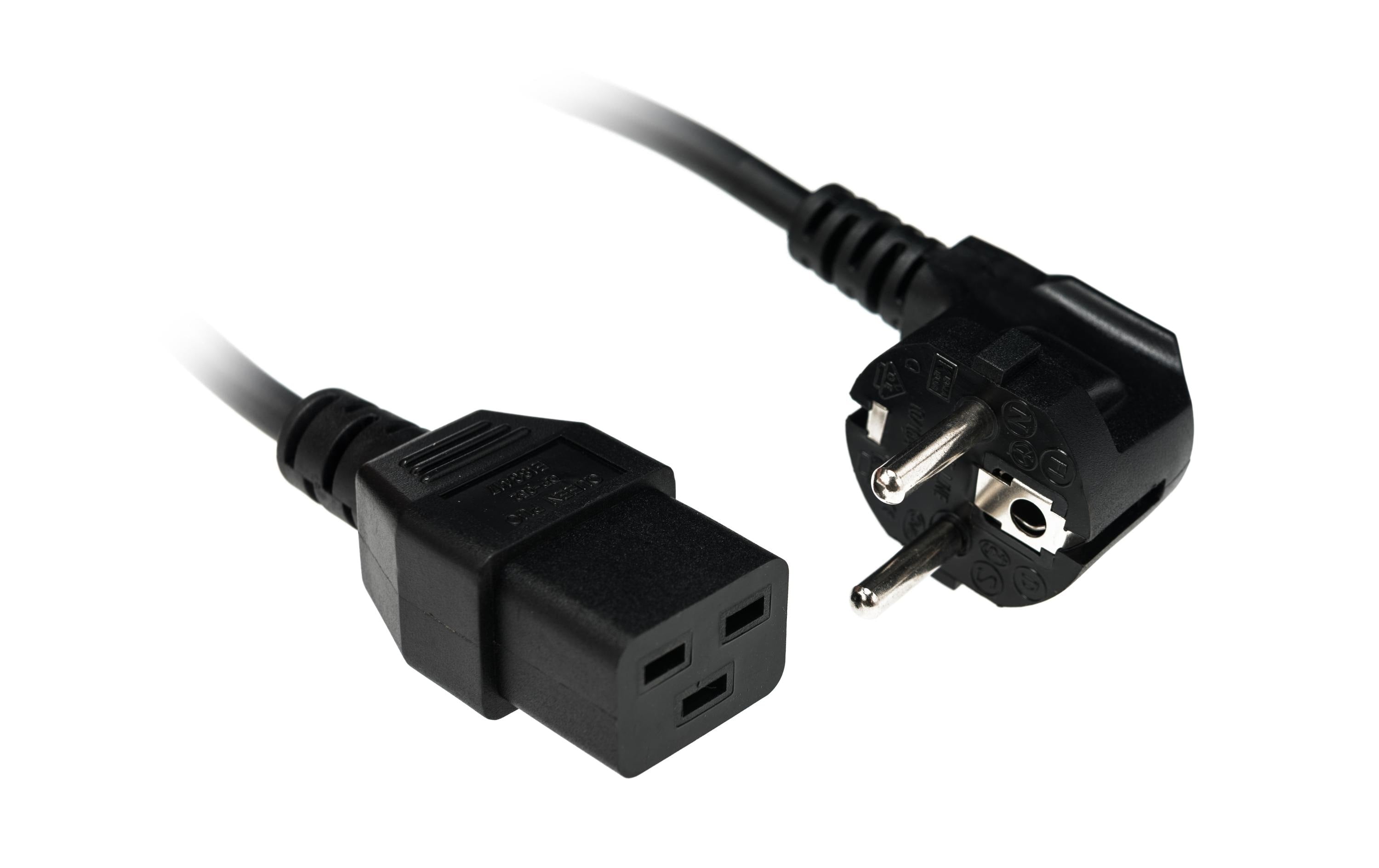 Netzkabel International Schuko 90° - C19