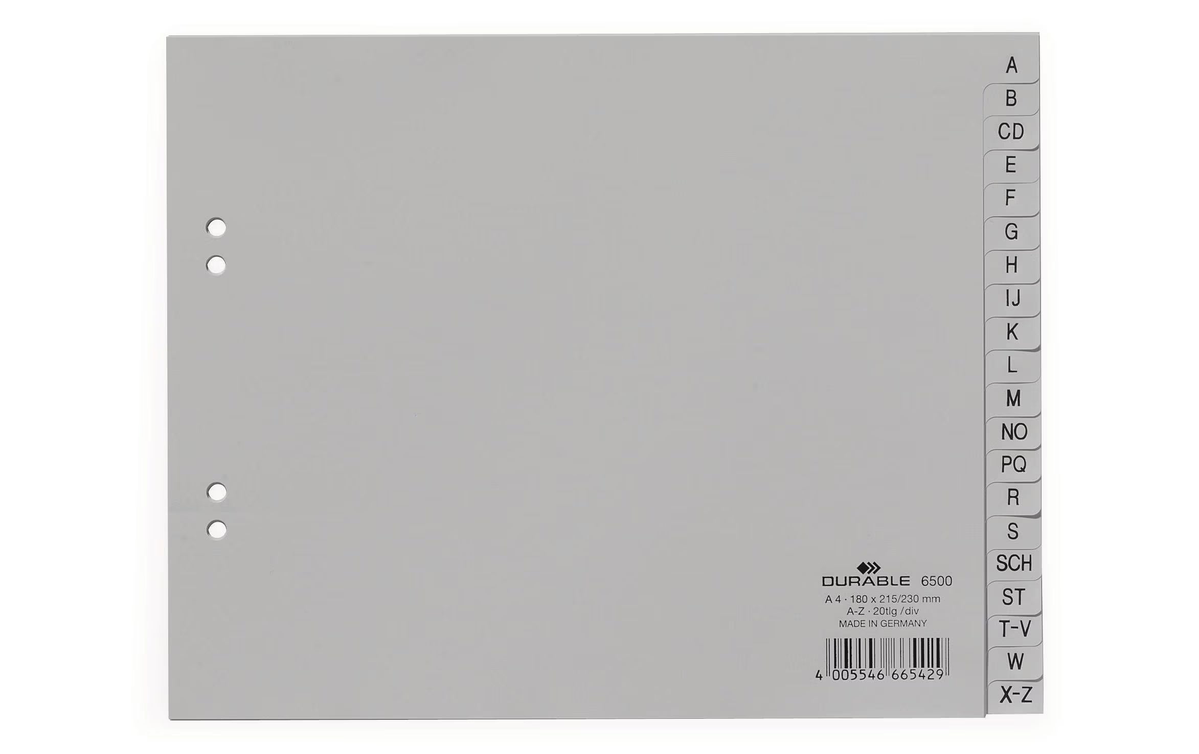 Durable Register PP geprägt A-Z