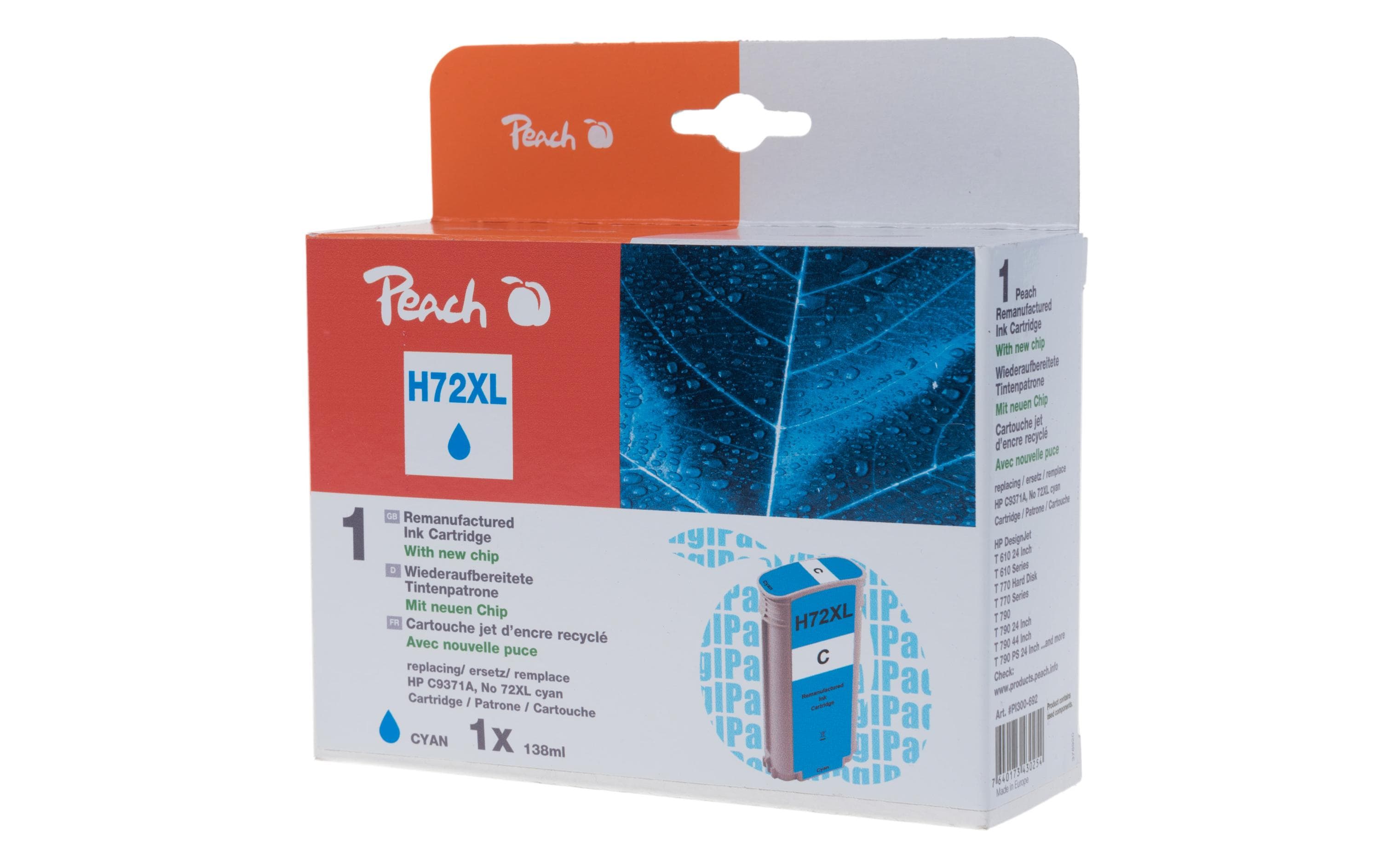 Peach Tinte HP C9371A, 72XL cyan