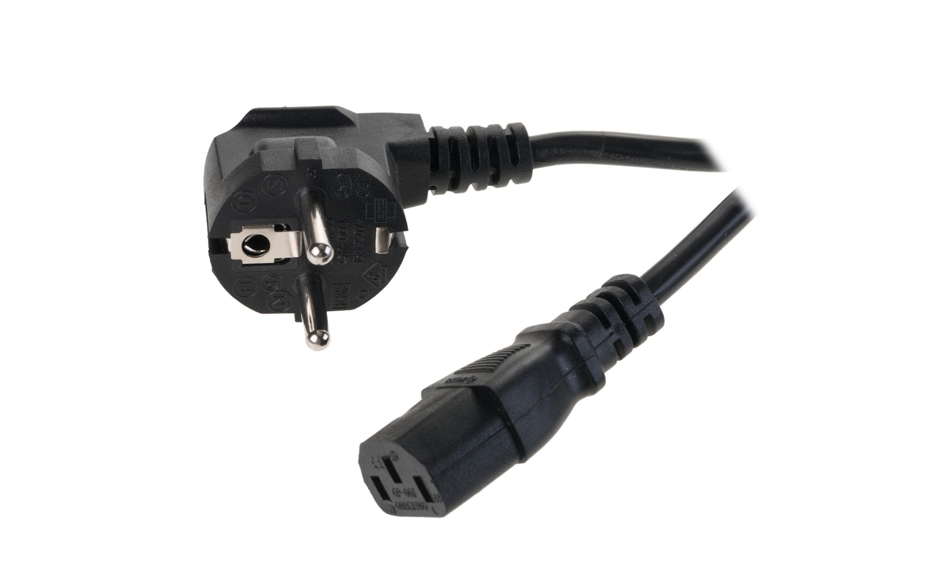 Netzkabel International Schuko 90° - C13