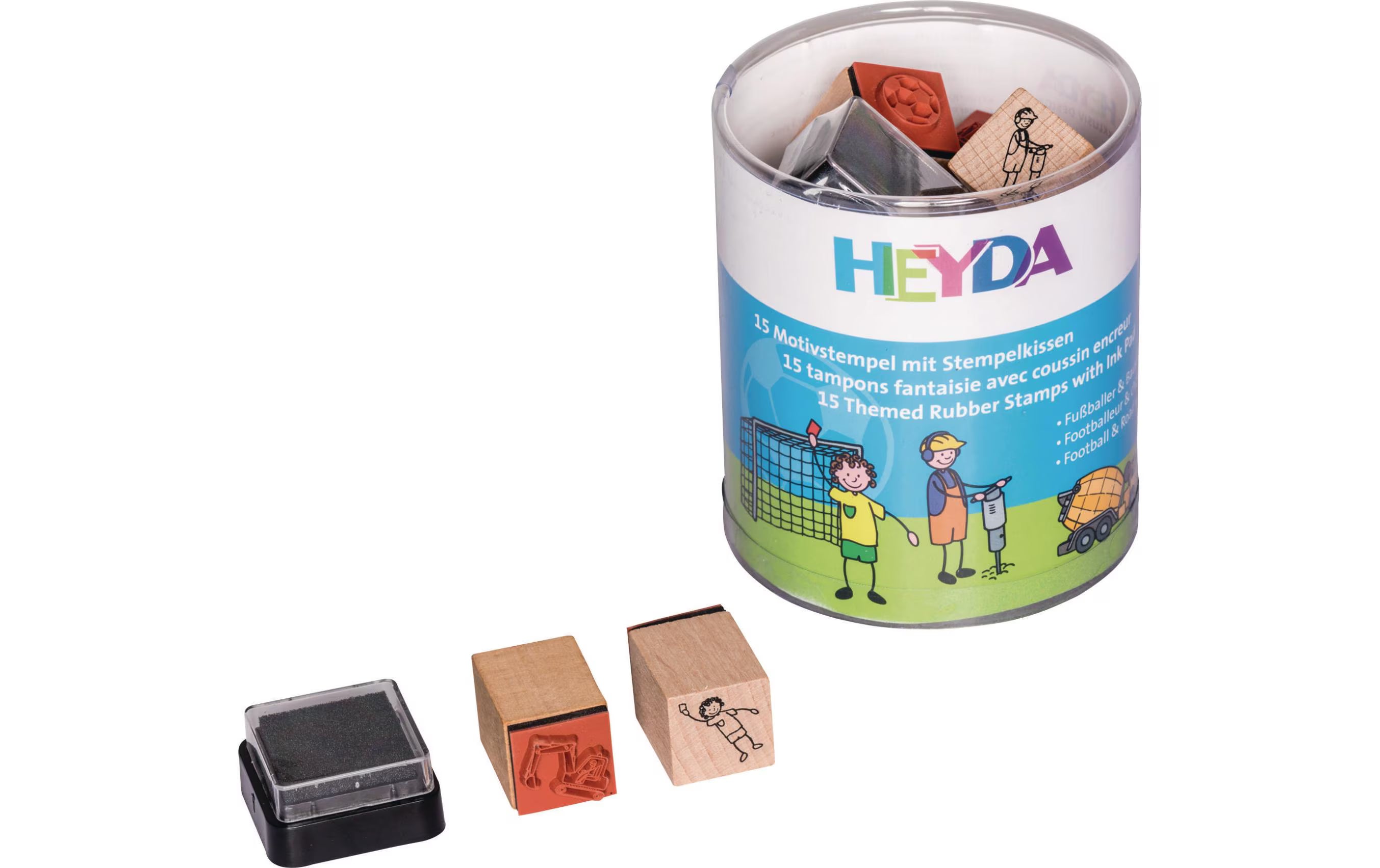 Heyda Stempeldose Fussball u. Baustelle